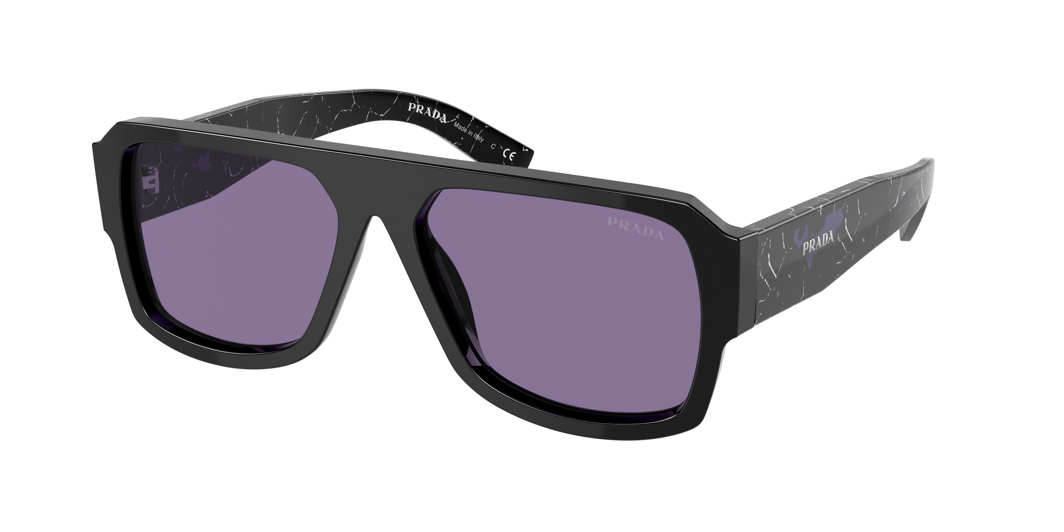 Prada PR22YS Pilot Sunglasses  1AB05Q-Black 56-140-16 - Color Map Black
