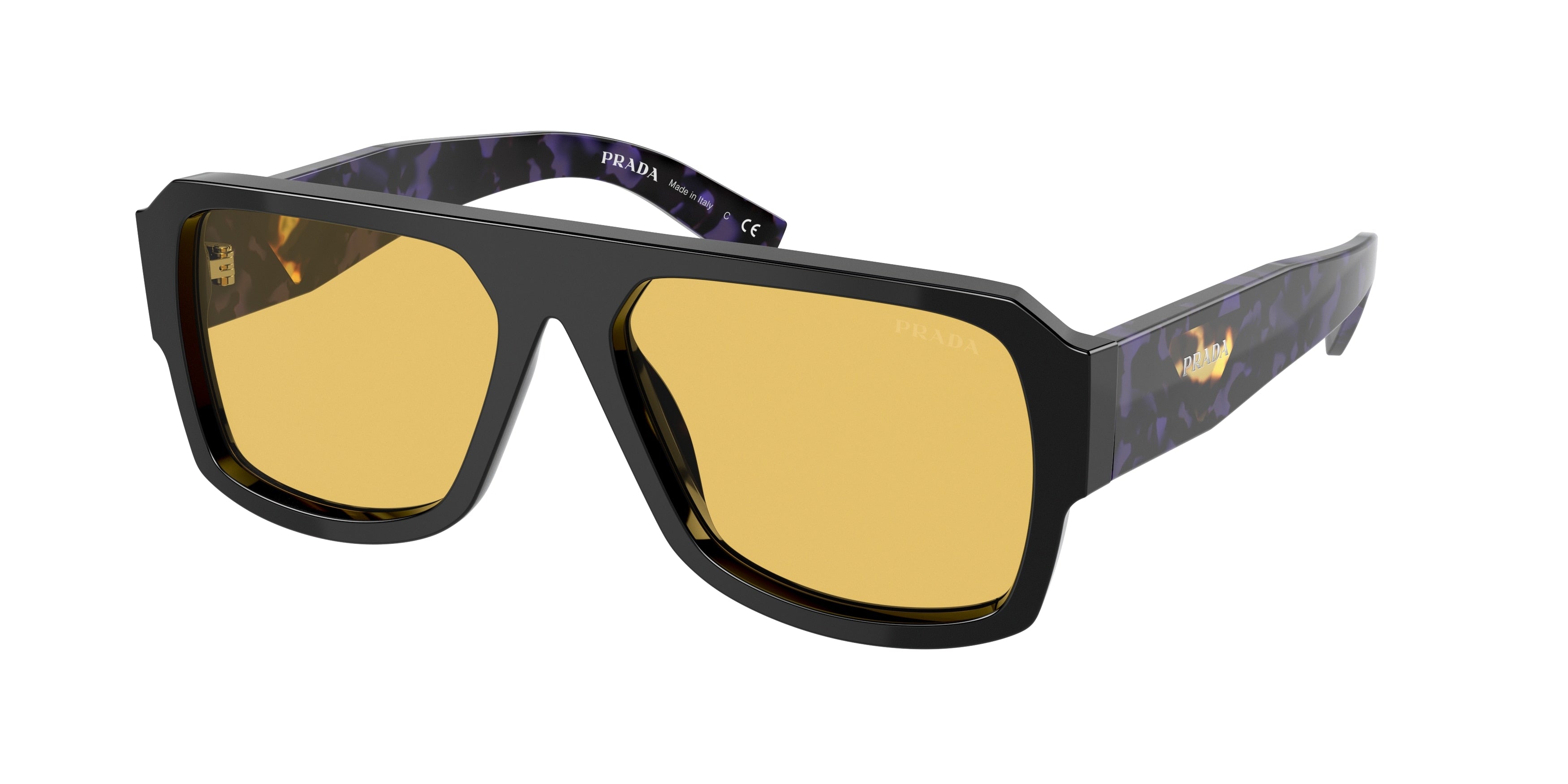 Prada PR22YS Pilot Sunglasses  1AB0B7-Black 56-140-16 - Color Map Black