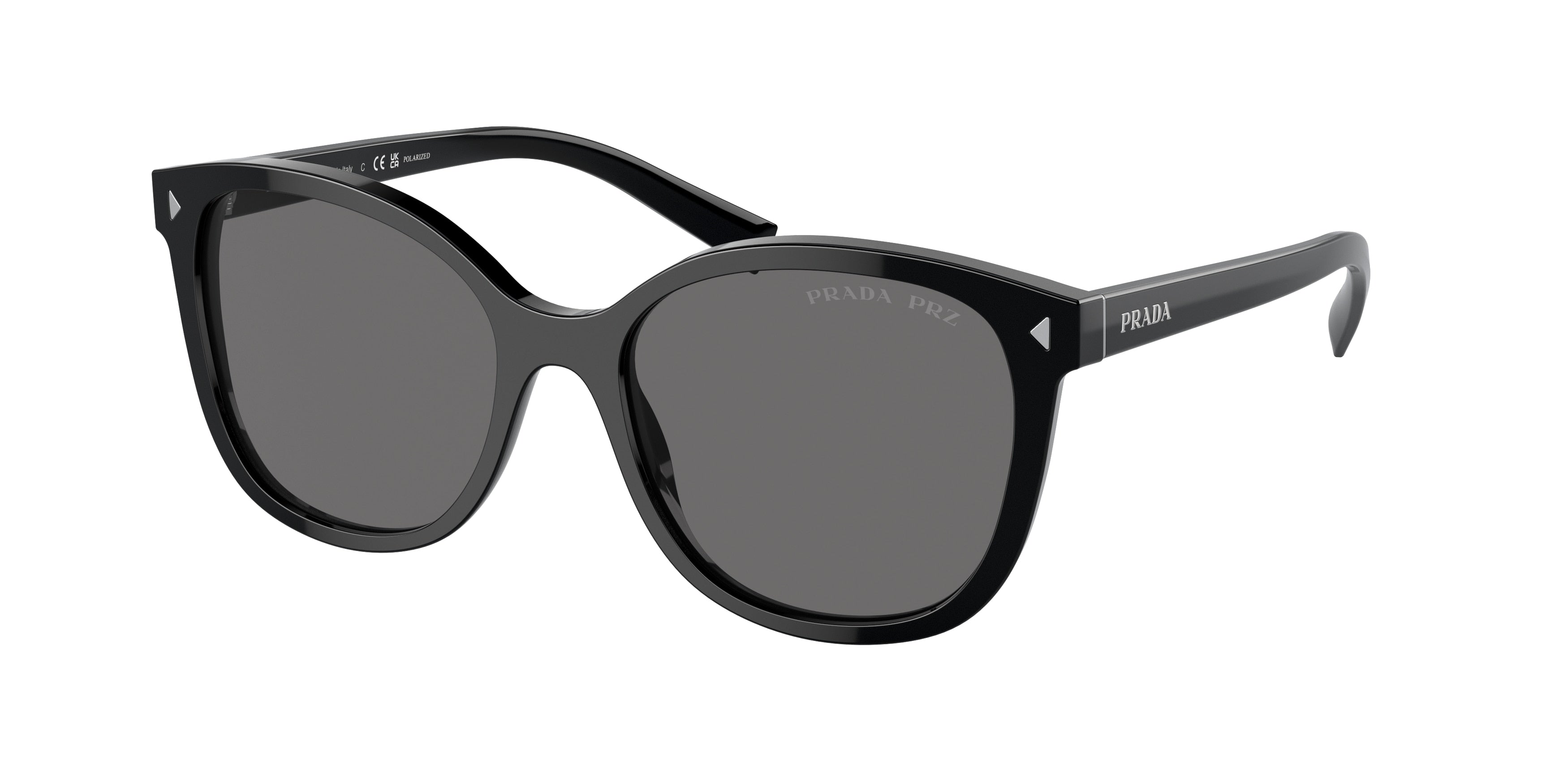 Prada PR22ZS Square Sunglasses  1AB5Z1-Black 53-145-17 - Color Map Black