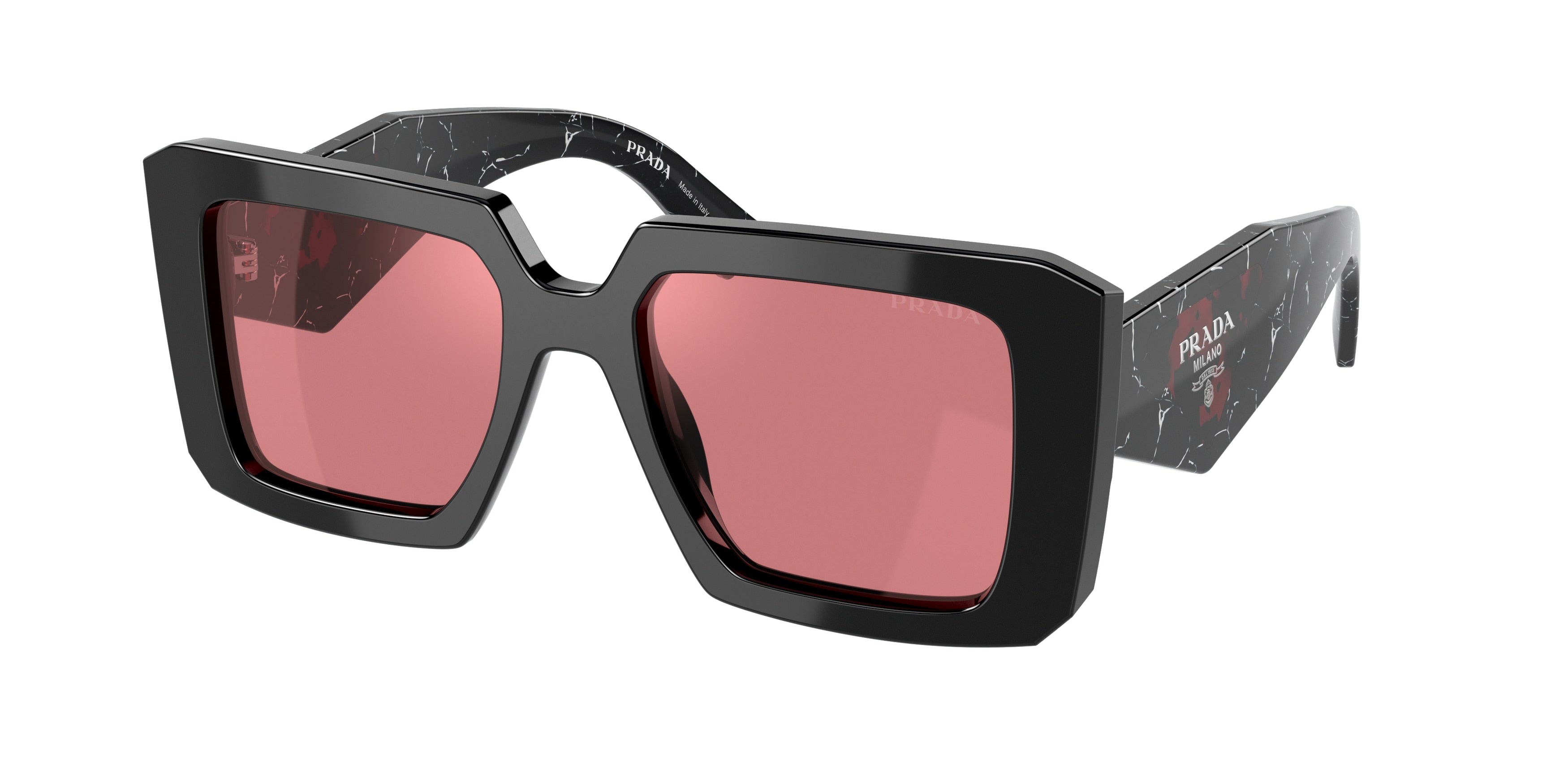 Prada PR23YS Square Sunglasses  1AB06Q-Black 51-140-19 - Color Map Black