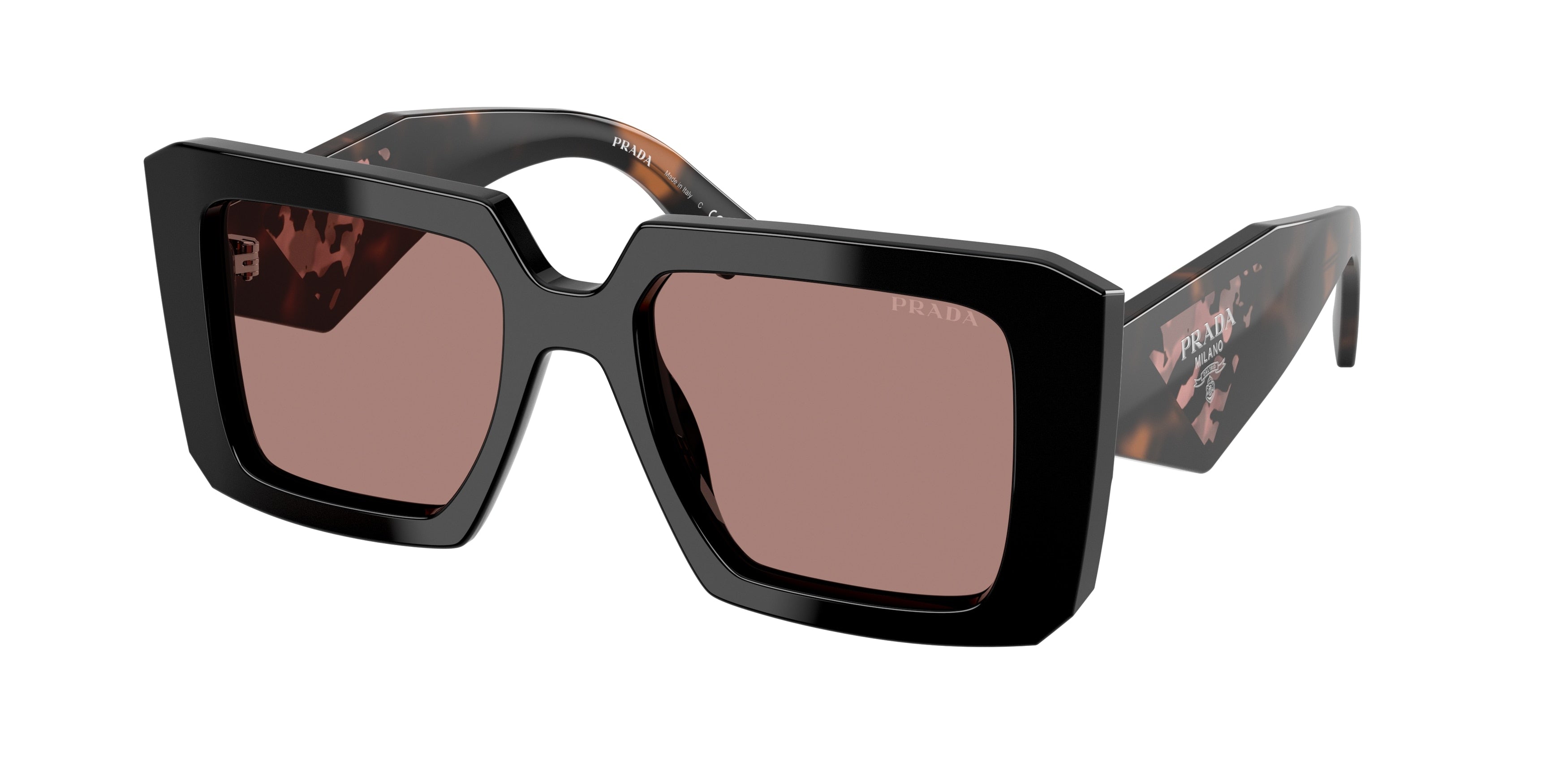 Prada PR23YS Square Sunglasses  27B60B-Black 51-140-19 - Color Map Black