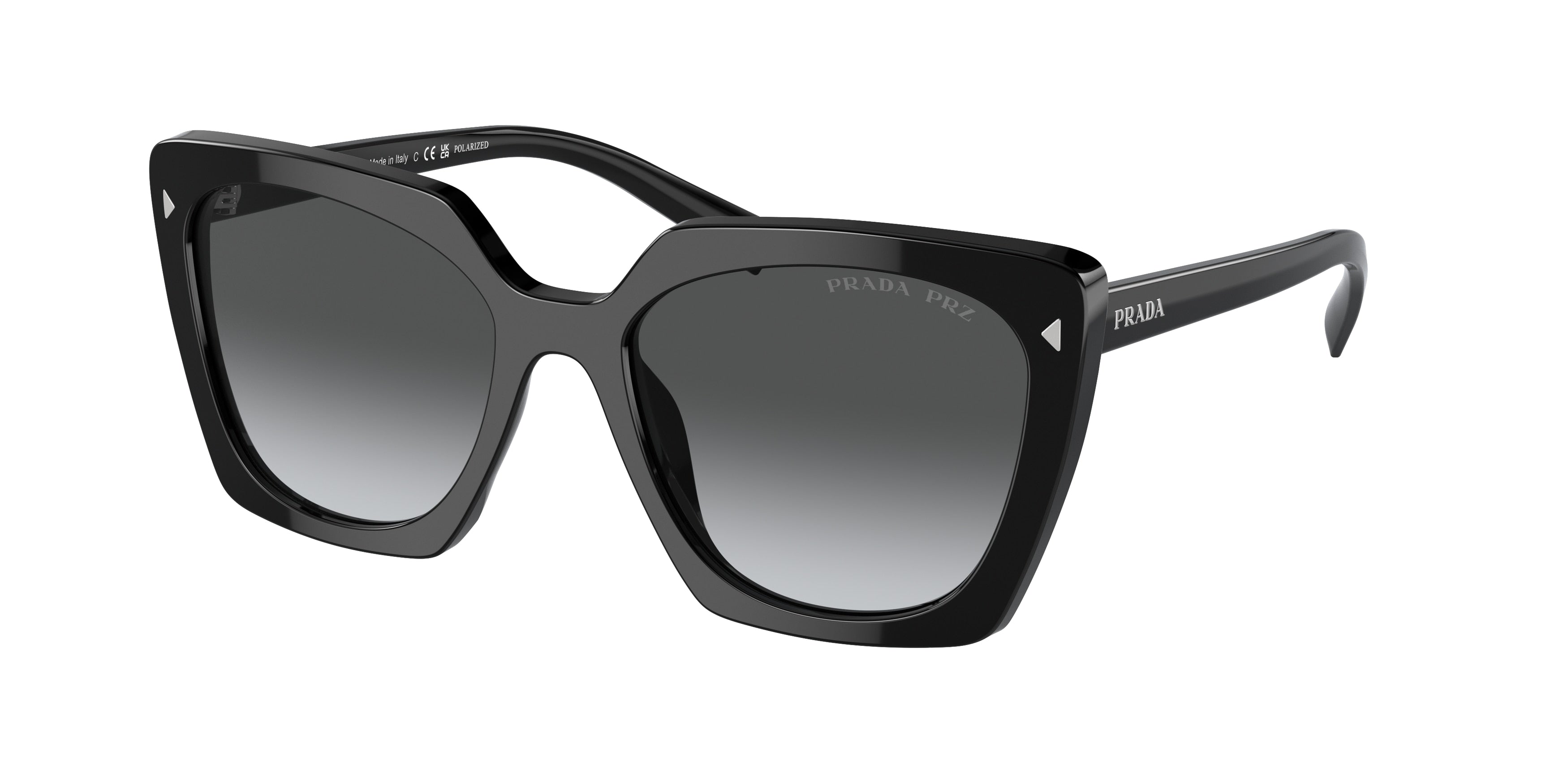 Prada PR23ZS Square Sunglasses  1AB5W1-Black 54-145-18 - Color Map Black