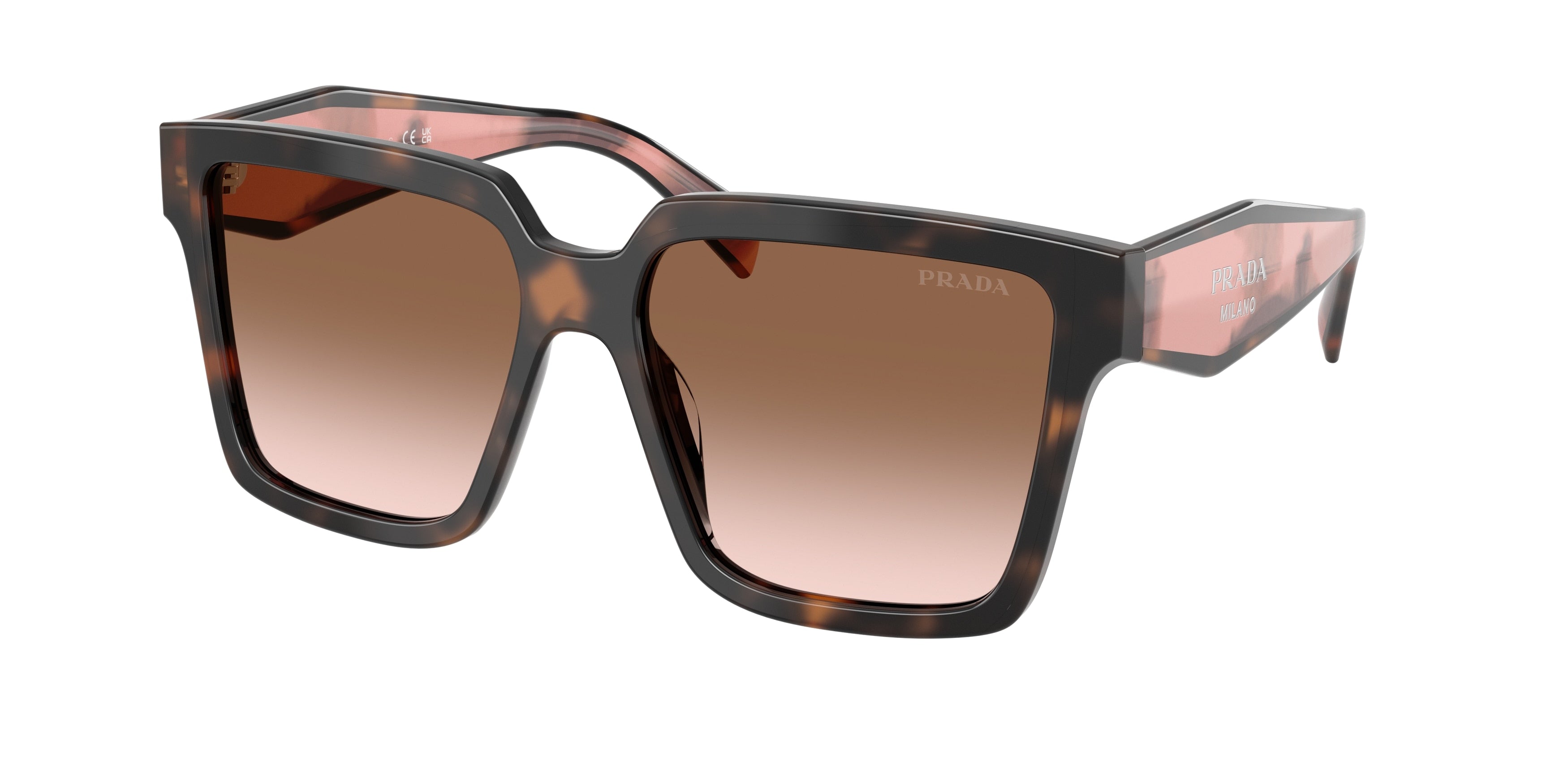 Prada PR24ZSF Square Sunglasses  23A0A6-Mauve Tortoise 57-140-14 - Color Map Tortoise