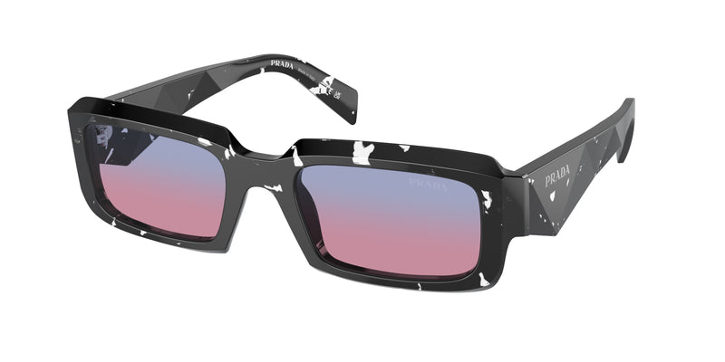 Prada PR27ZSF Irregular Sunglasses  15O60E-Black Crystal Tortoise 55-145-19 - Color Map Black