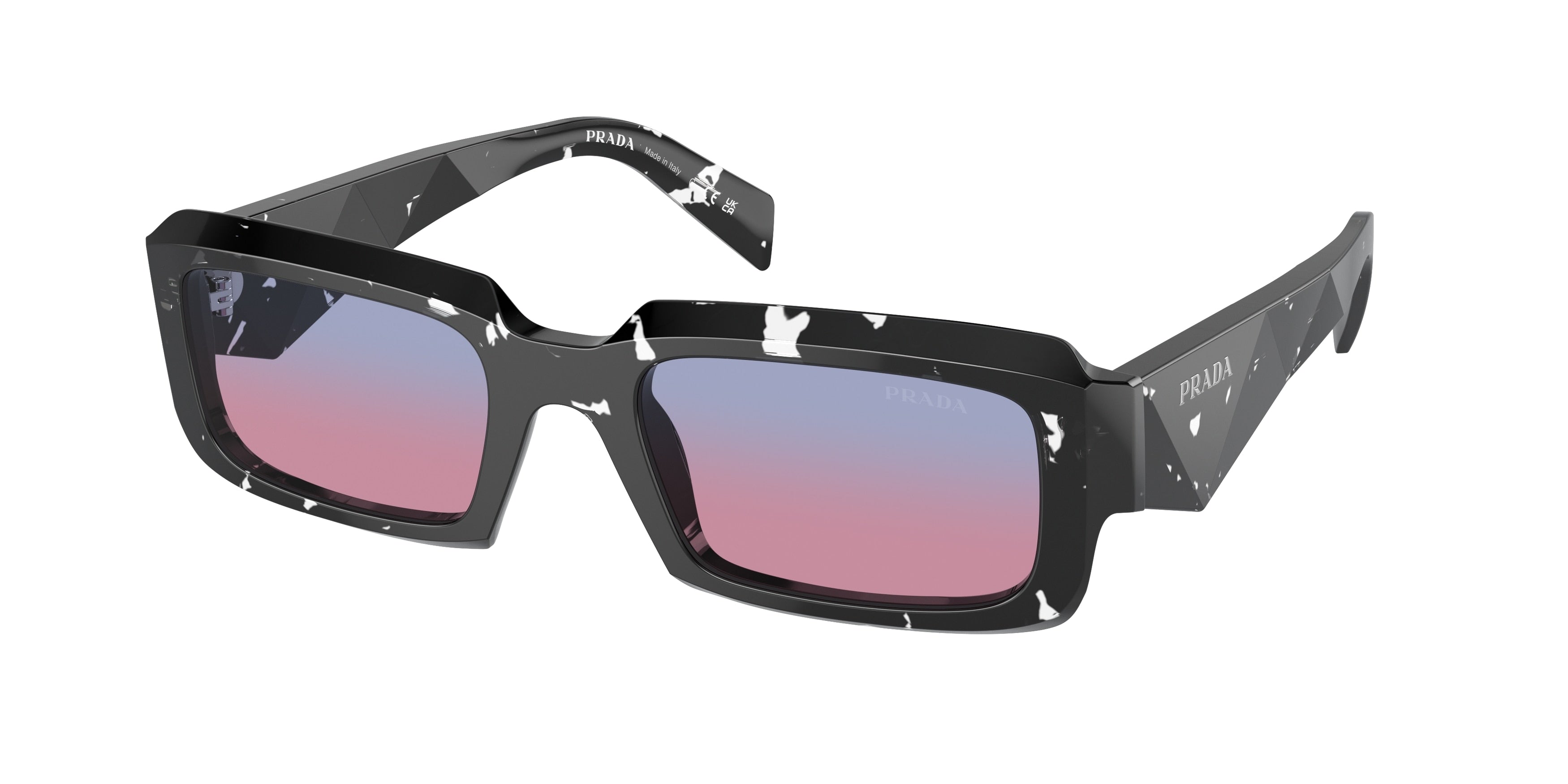 Prada PR27ZS Irregular Sunglasses  15O60E-Black Crystal Tortoise 54-145-21 - Color Map Black