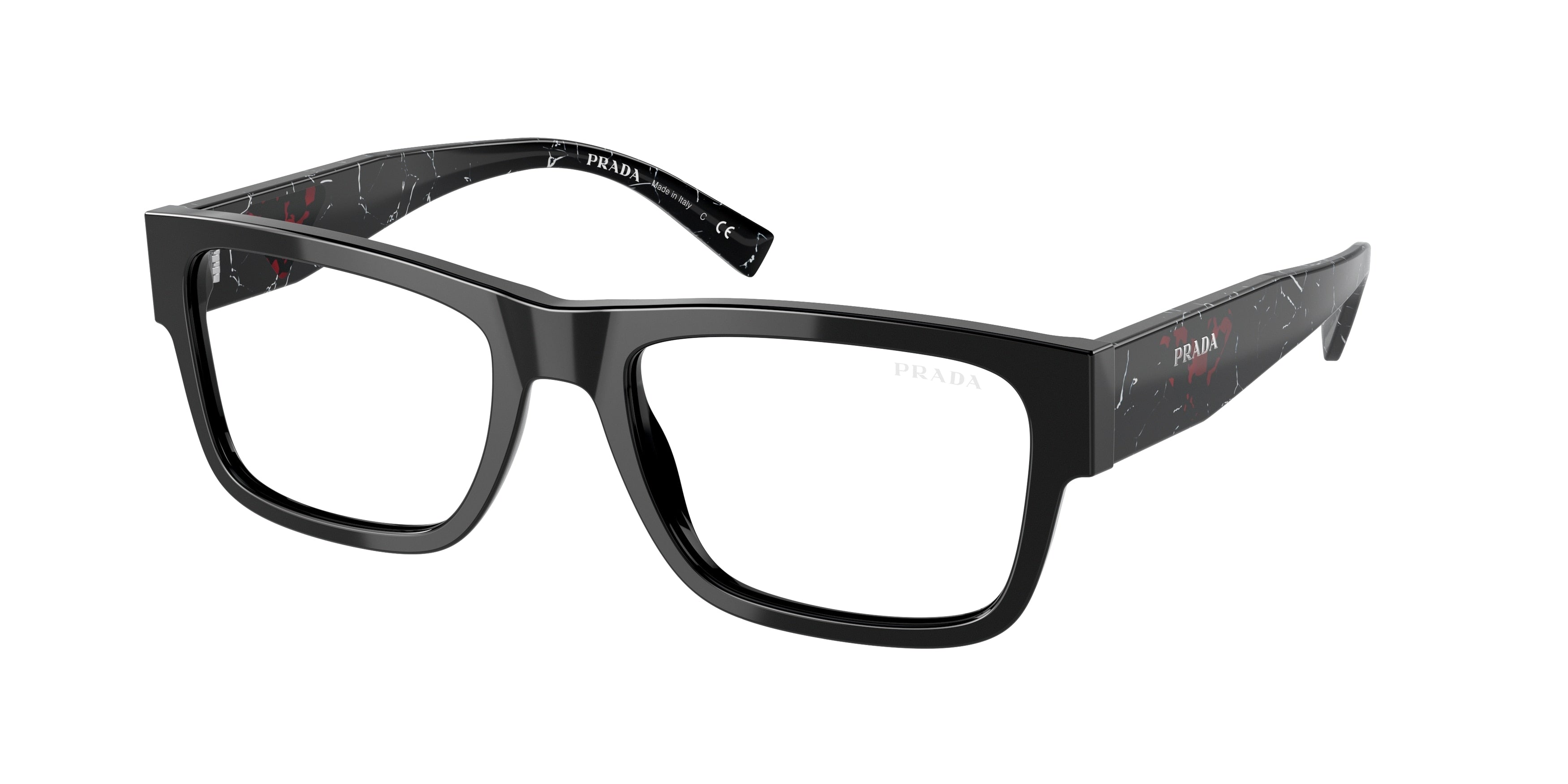Prada PR28YS Rectangle Sunglasses for Men — Free Shipping - 54-145-19 / 1AB08N-Black