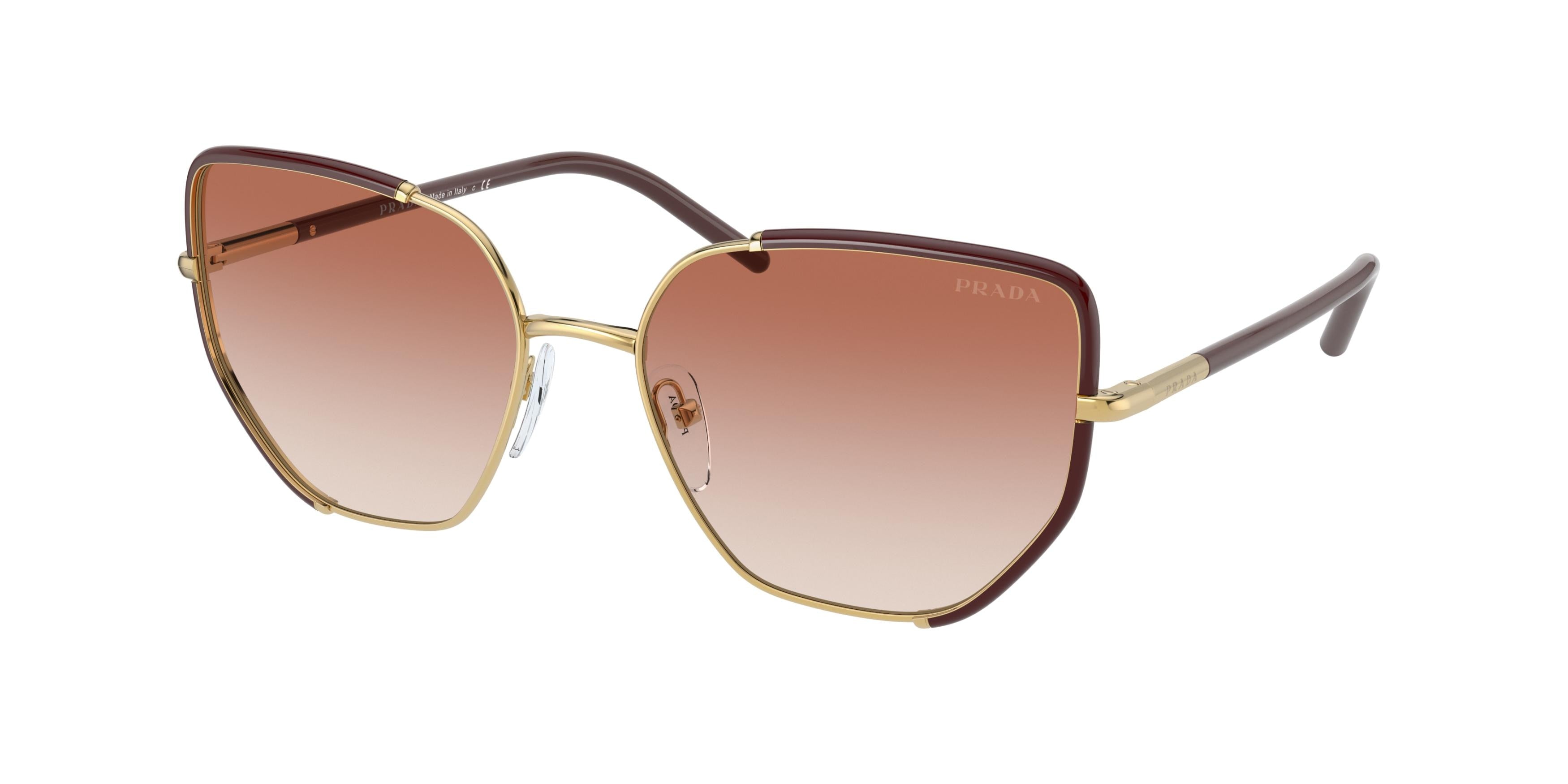 Prada PR50WS Irregular Sunglasses  07M2F1-Must/Gold 58-140-18 - Color Map Gold