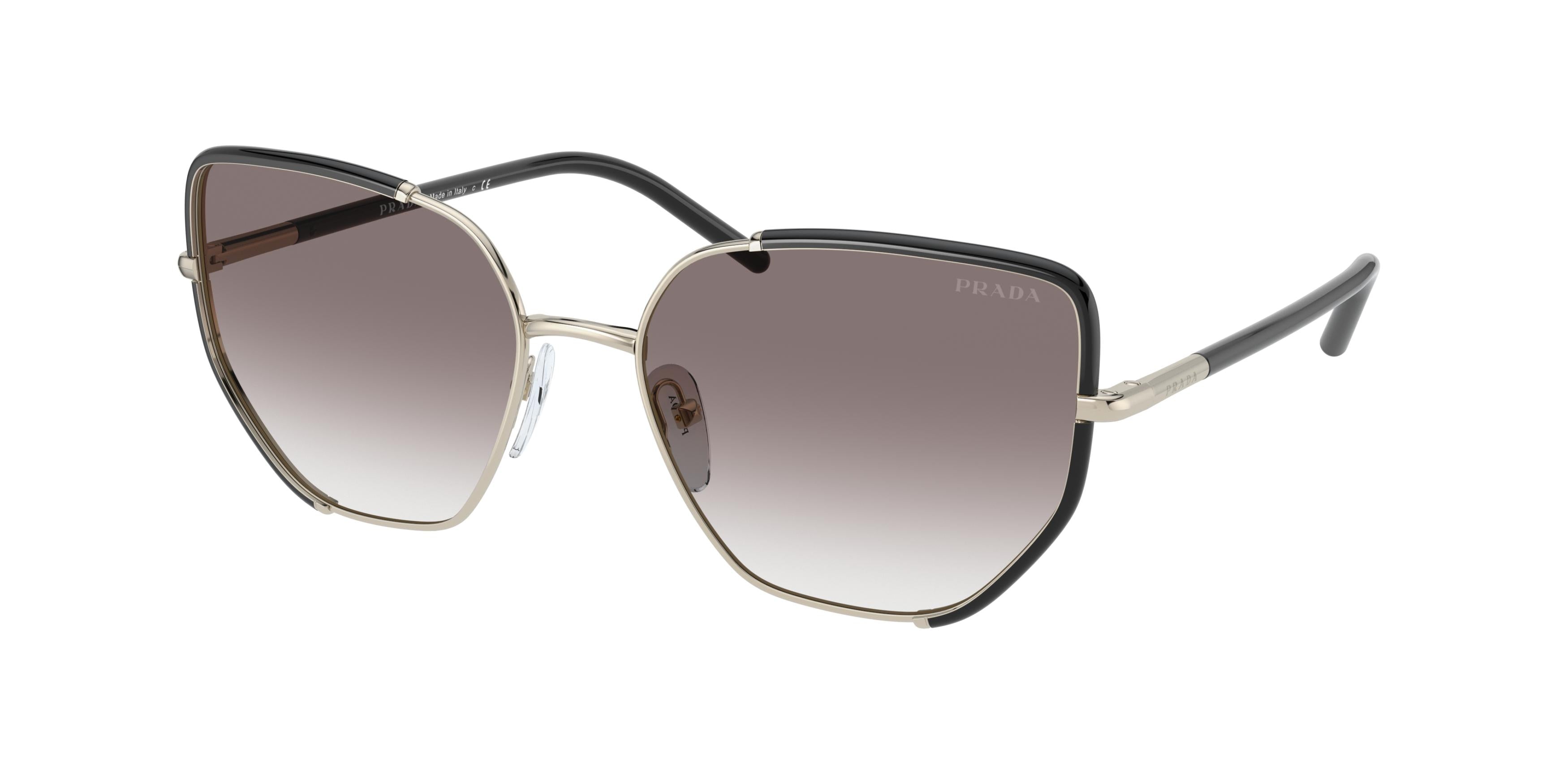 Prada PR50WS Irregular Sunglasses  AAV0A7-Black/Pale Gold 58-140-18 - Color Map Black