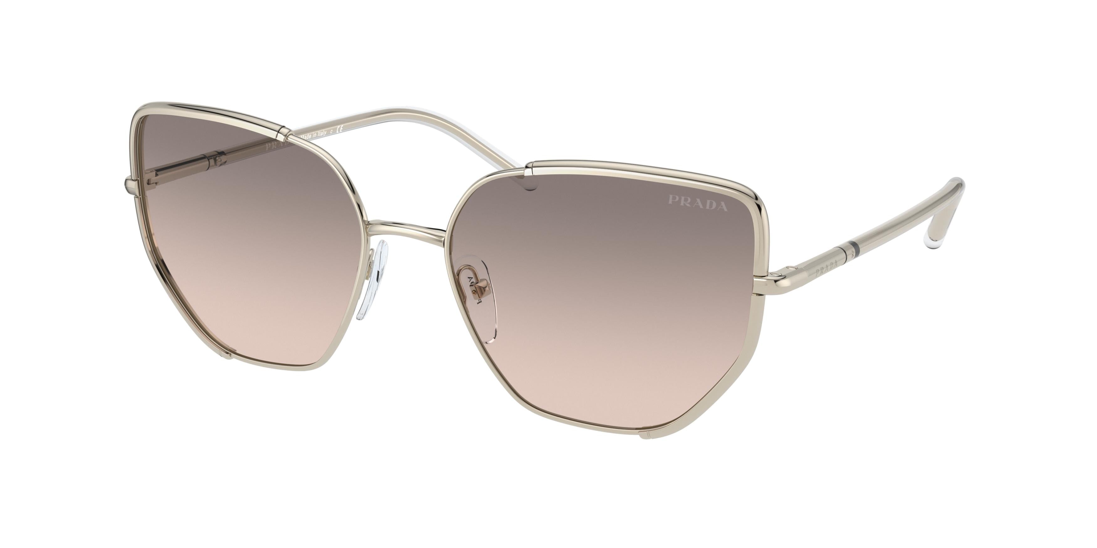 Prada PR50WS Irregular Sunglasses  ZVN4K0-Pale Gold 58-140-18 - Color Map Gold