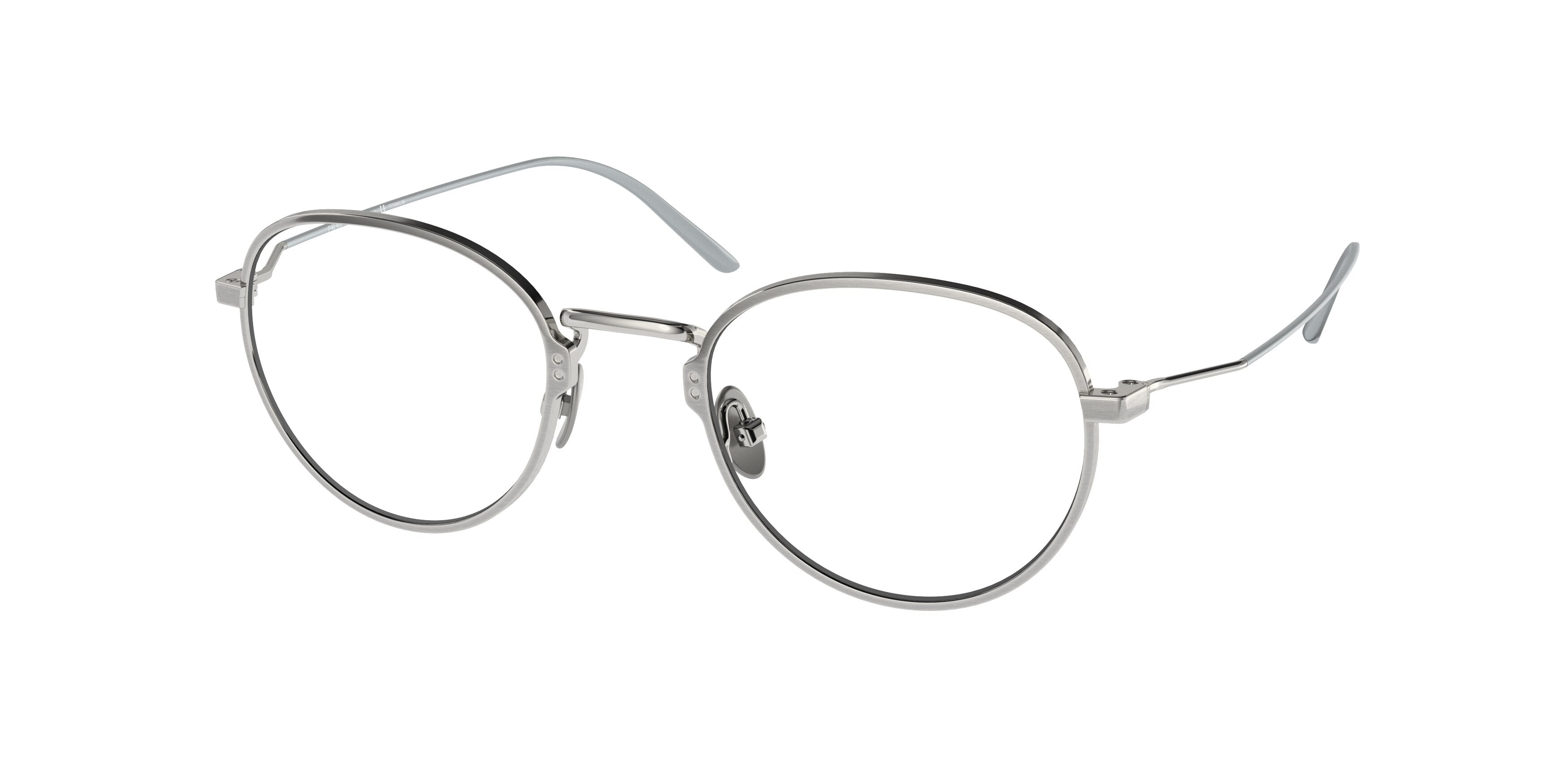 Prada PR50YV Oval Eyeglasses  05Q1O1-Satin Titanium 50-145-22 - Color Map Grey