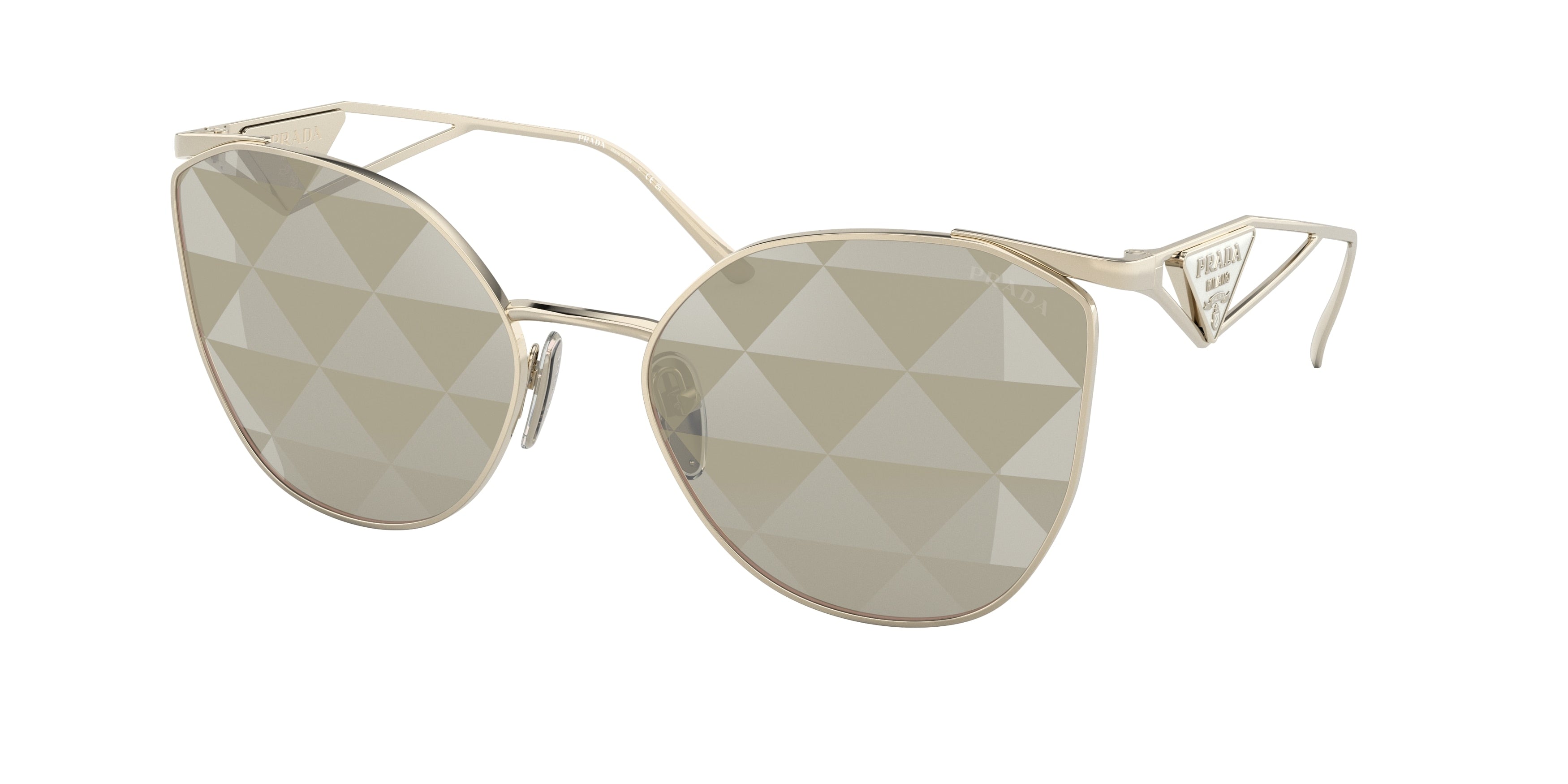Prada PR50ZS Irregular Sunglasses  ZVN04T-Pale Gold 59-140-19 - Color Map Gold