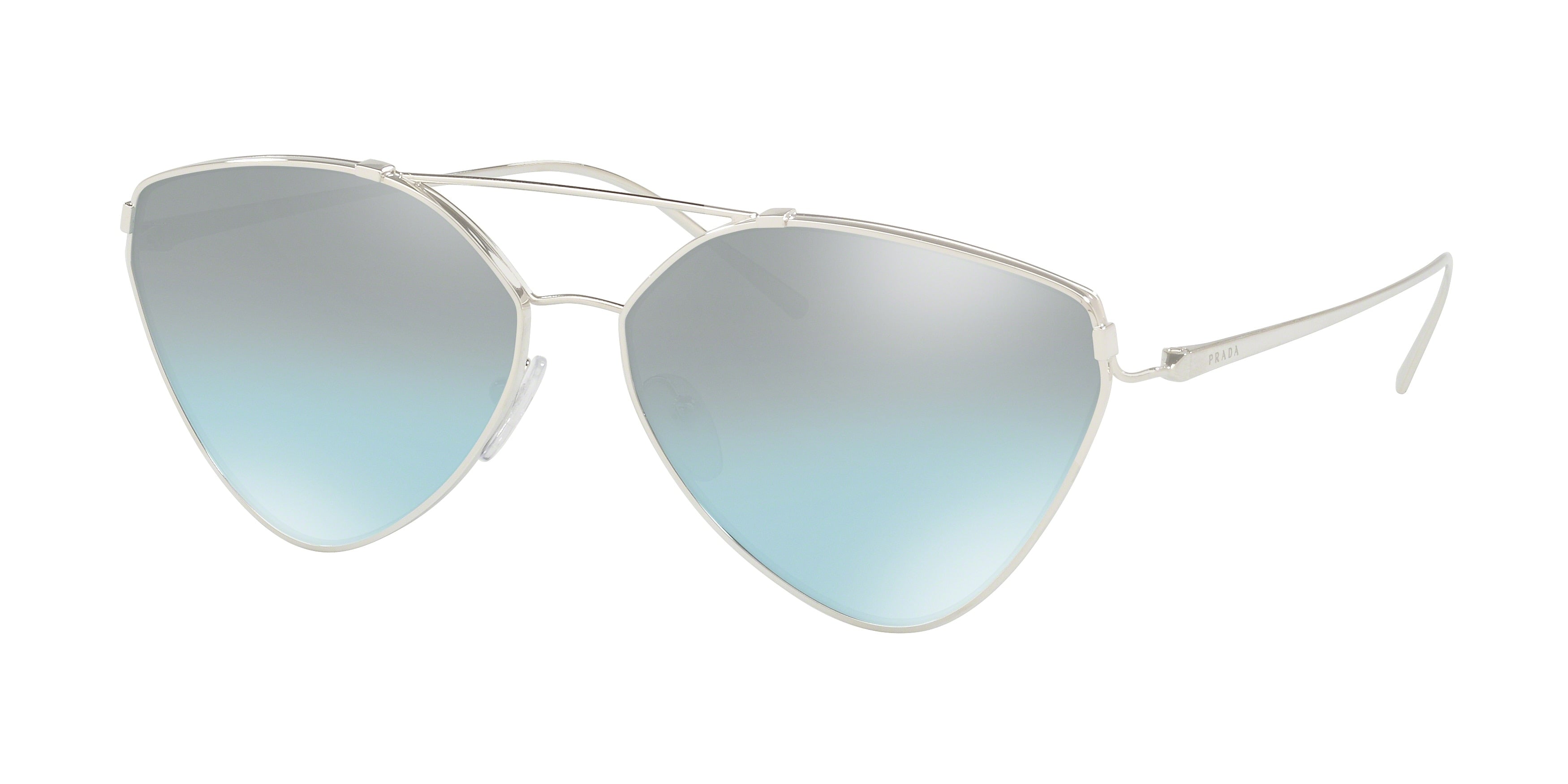 Prada CONCEPTUAL PR51US Irregular Sunglasses  1BC096-Silver 62-140-14 - Color Map Silver