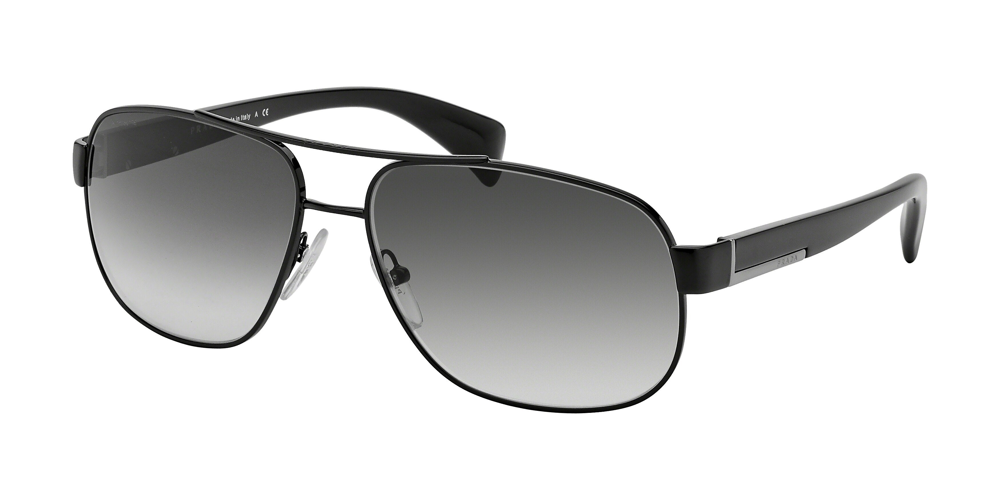 Prada CONCEPTUAL PR52PS Pilot Sunglasses  7AX0A7-Black 61-140-15 - Color Map Black