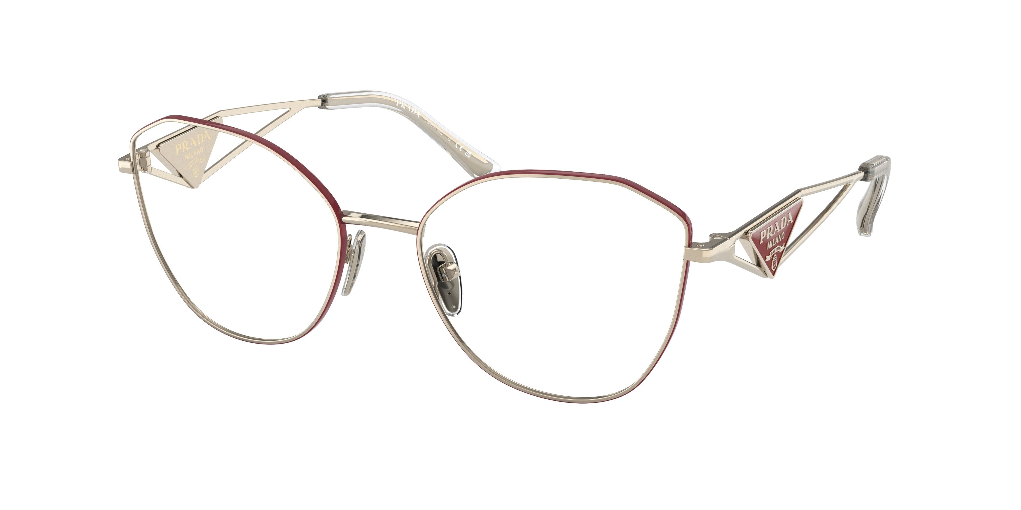 Prada PR52ZV Irregular Eyeglasses  5AK1O1-Pale Gold 55-145-18 - Color Map Gold