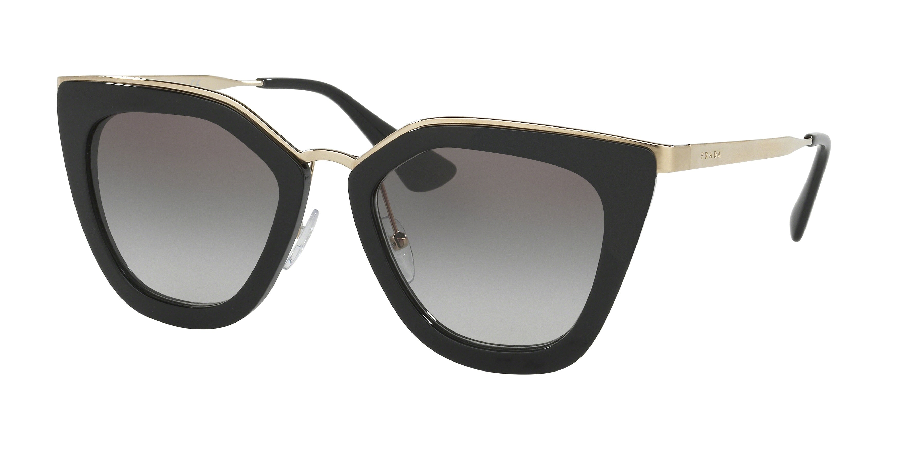 Prada CATWALK PR53SS Cat Eye Sunglasses  1AB0A7-Black 52-140-21 - Color Map Black