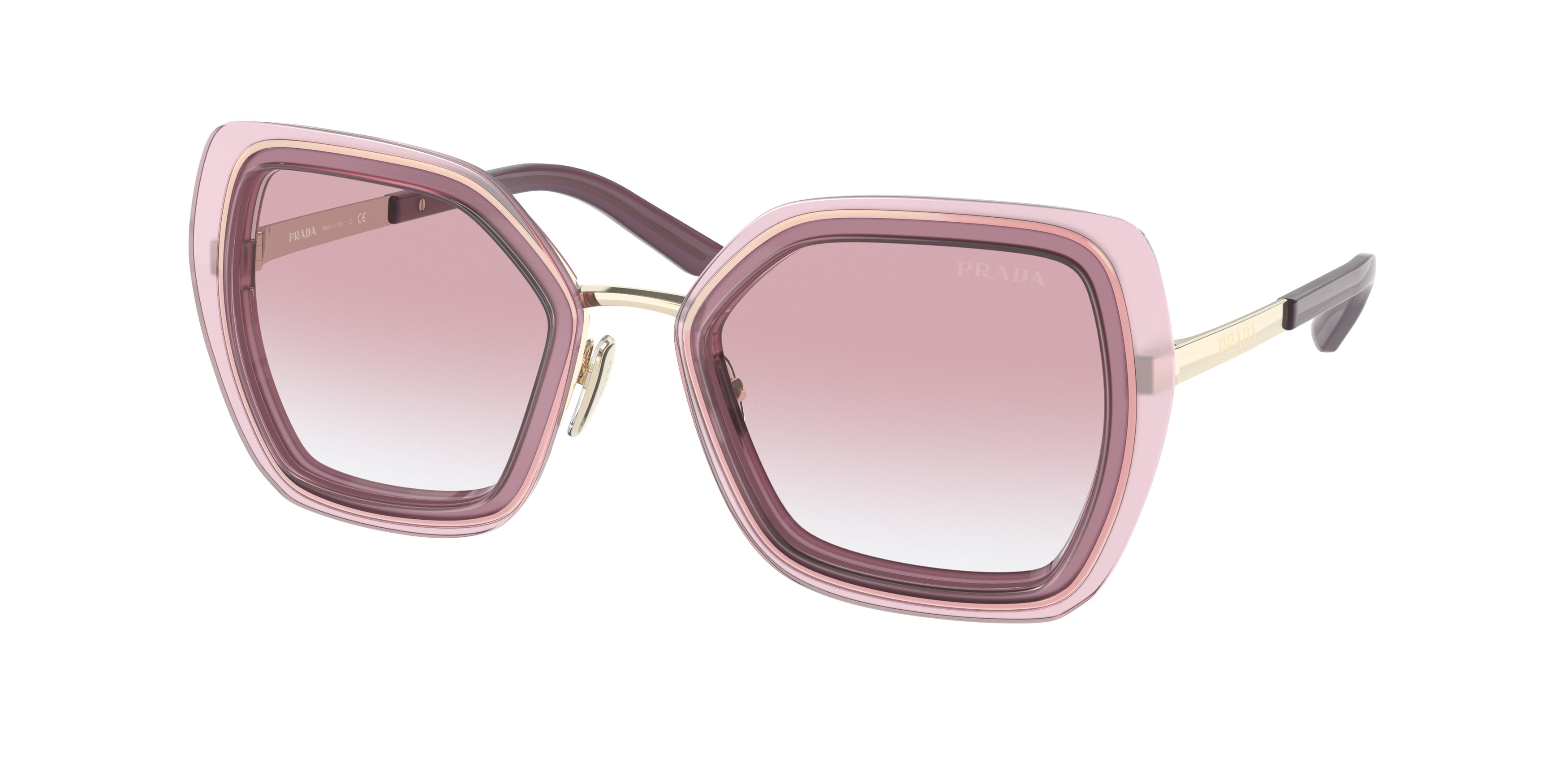 Prada PR53YS Pillow Sunglasses  05Y02O-Buganville Opal 53-135-21 - Color Map Pink
