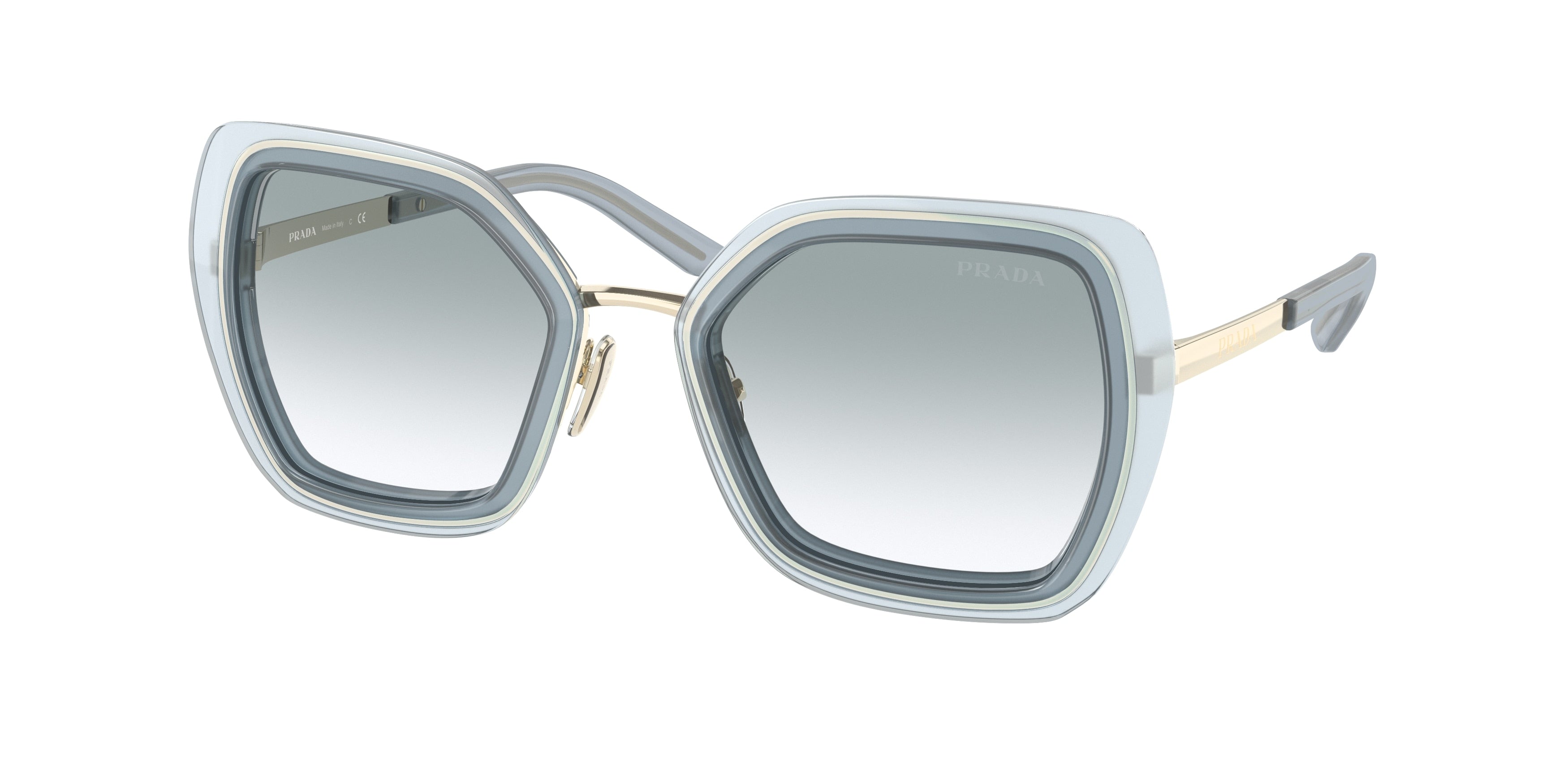 Prada PR53YS Pillow Sunglasses  06Y03O-Ceruleo Opal 53-135-21 - Color Map Blue
