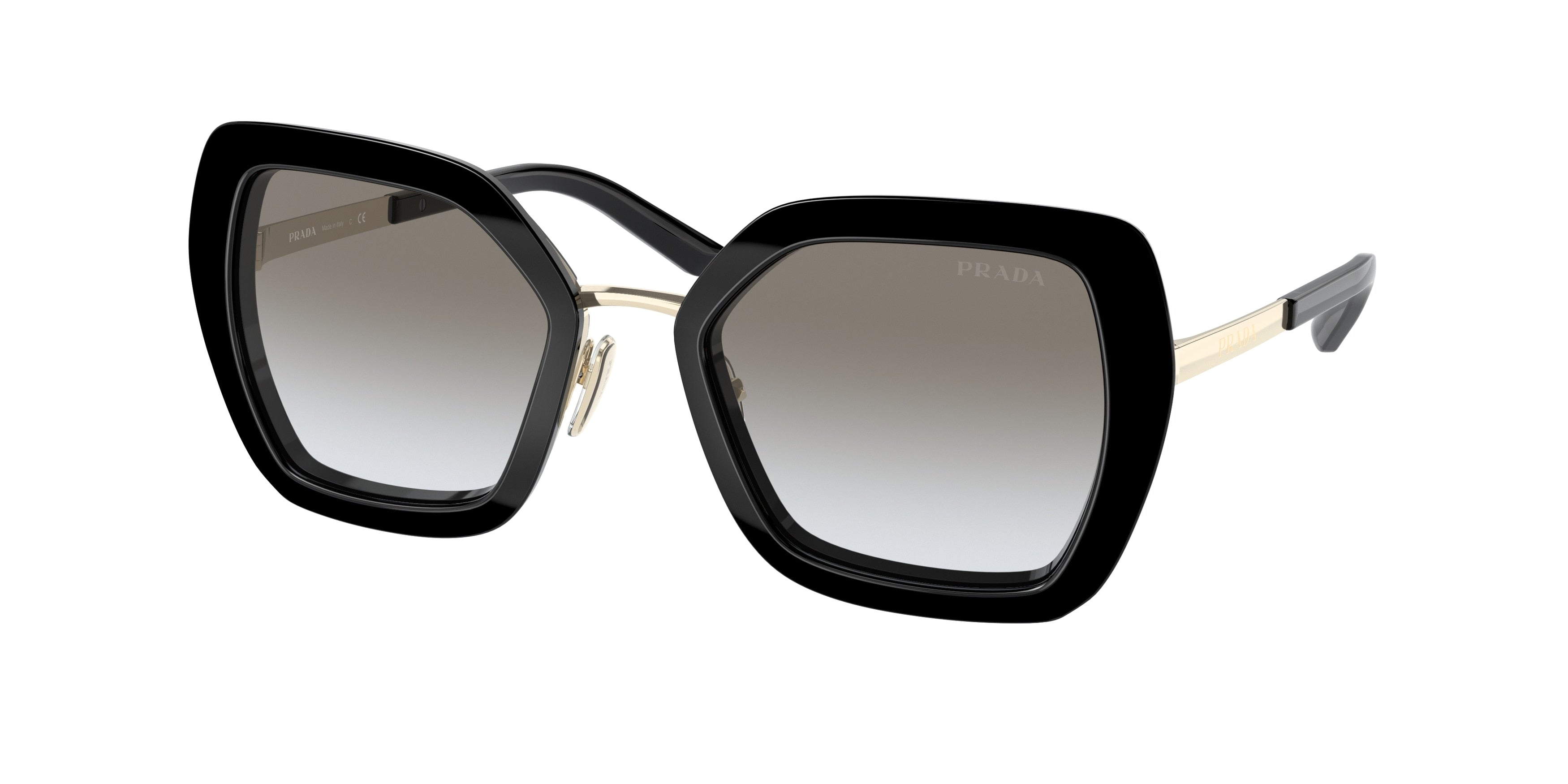 Prada PR53YS Pillow Sunglasses  AAV0A7-Black 53-135-21 - Color Map Black