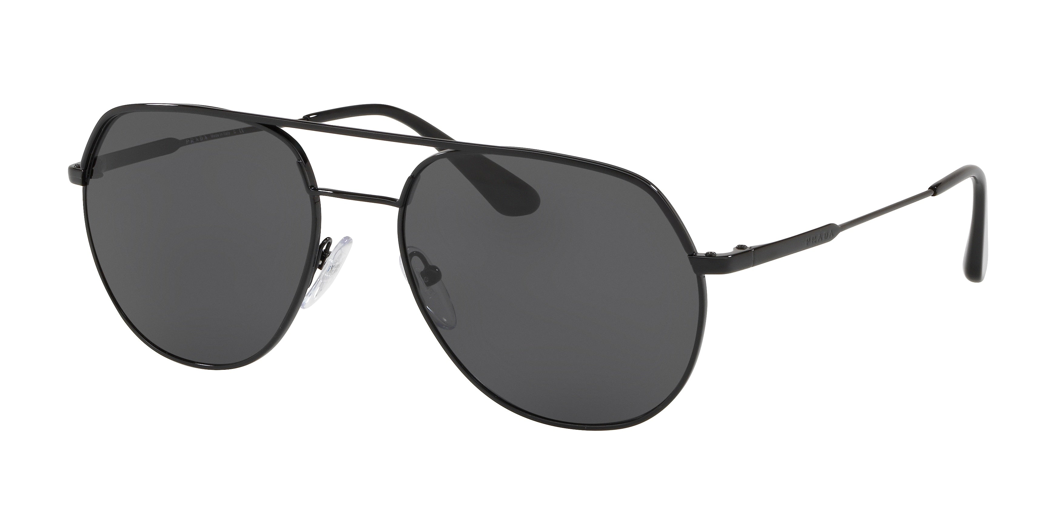Prada CONCEPTUAL PR55US Irregular Sunglasses  1AB5S0-Black 57-140-18 - Color Map Black