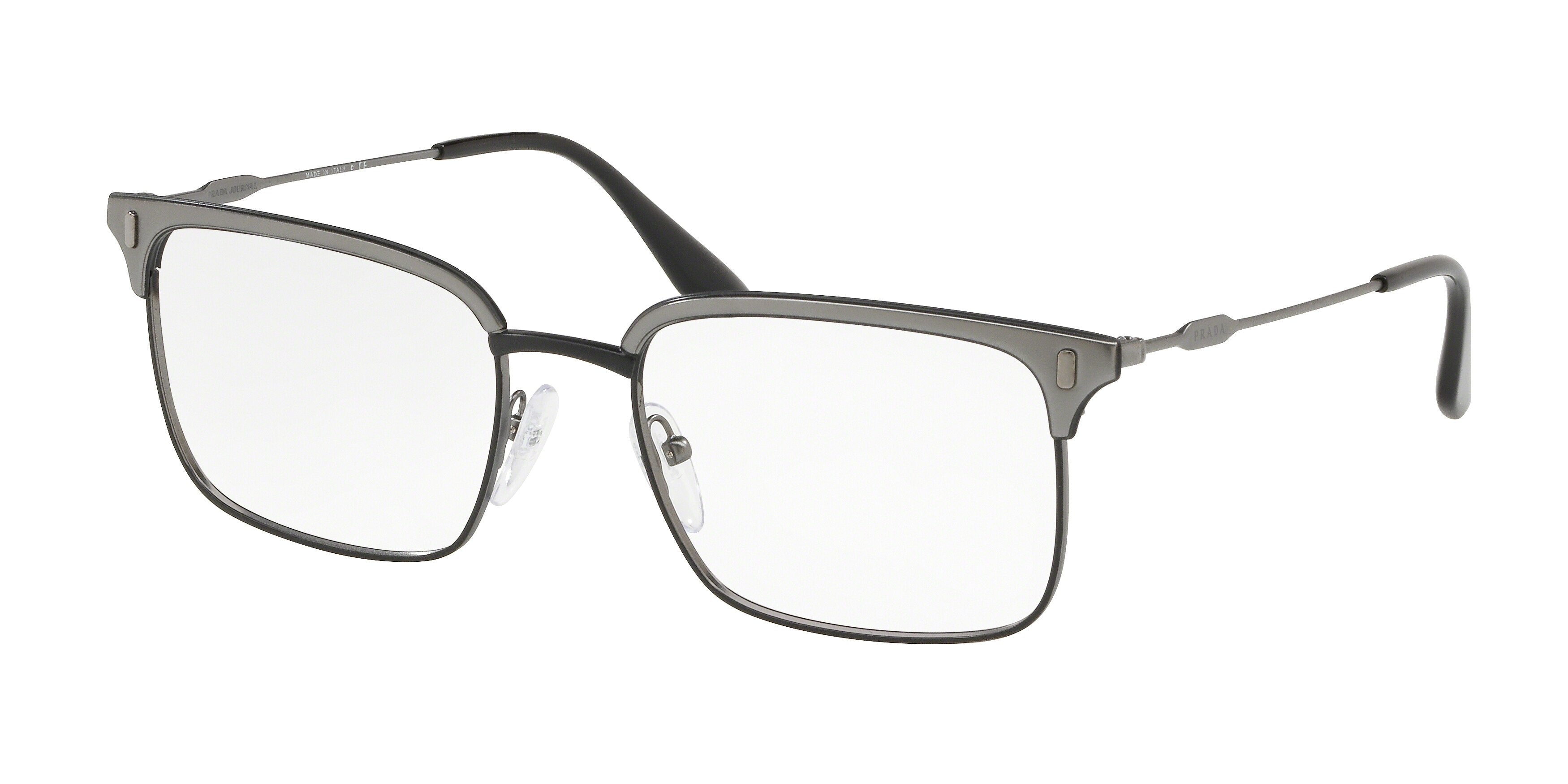 Prada CONCEPTUAL PR55VV Pillow Eyeglasses  2781O1-Black/Matte Gunmetal 55-145-19 - Color Map Black