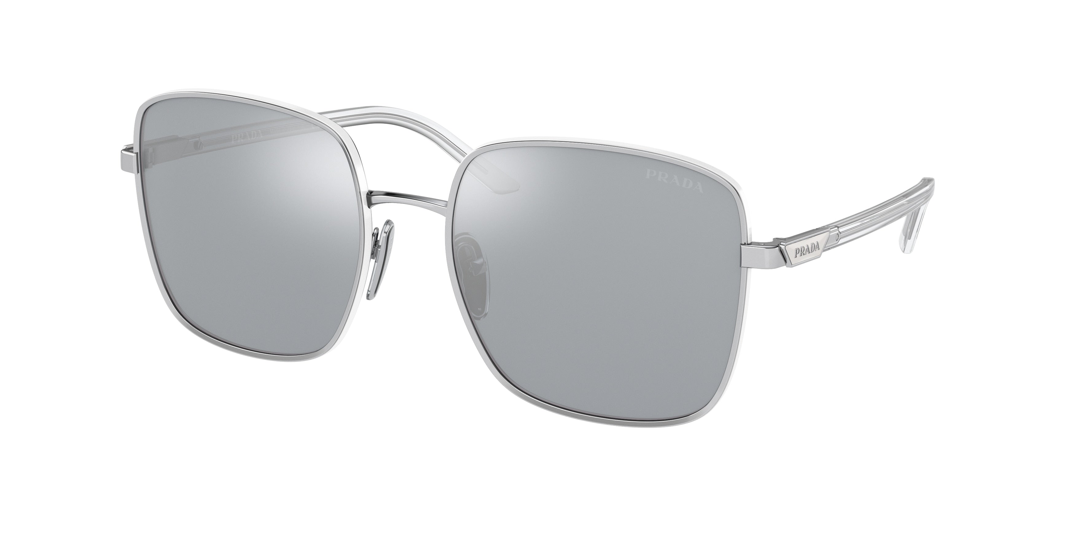 Prada PR55YS Pillow Sunglasses  1BC02R-Silver 57-135-19 - Color Map Silver