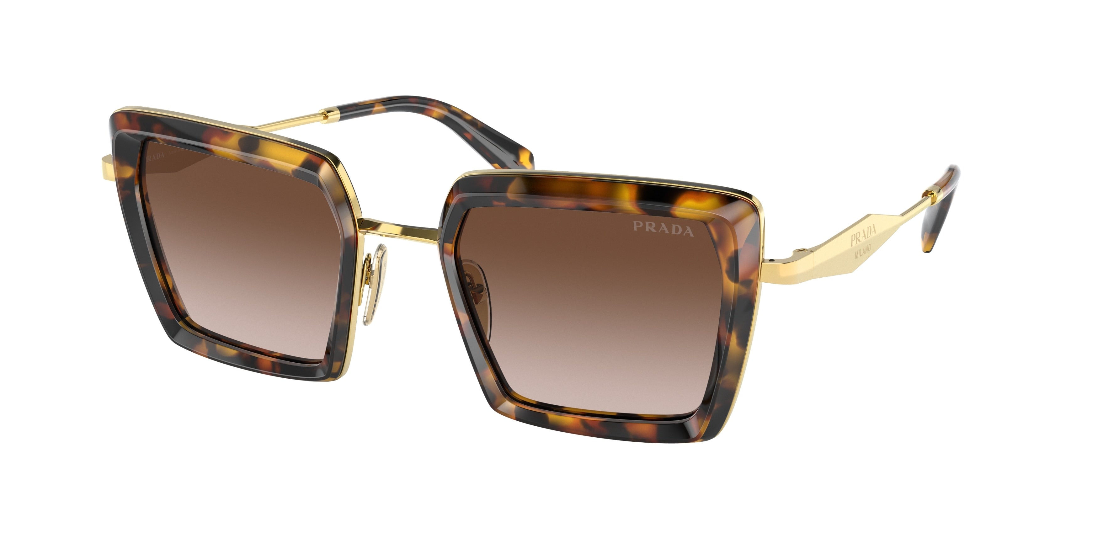 Prada PR55ZS Pillow Sunglasses  VAU6S1-Honey Tortoise 53-140-22 - Color Map Tortoise