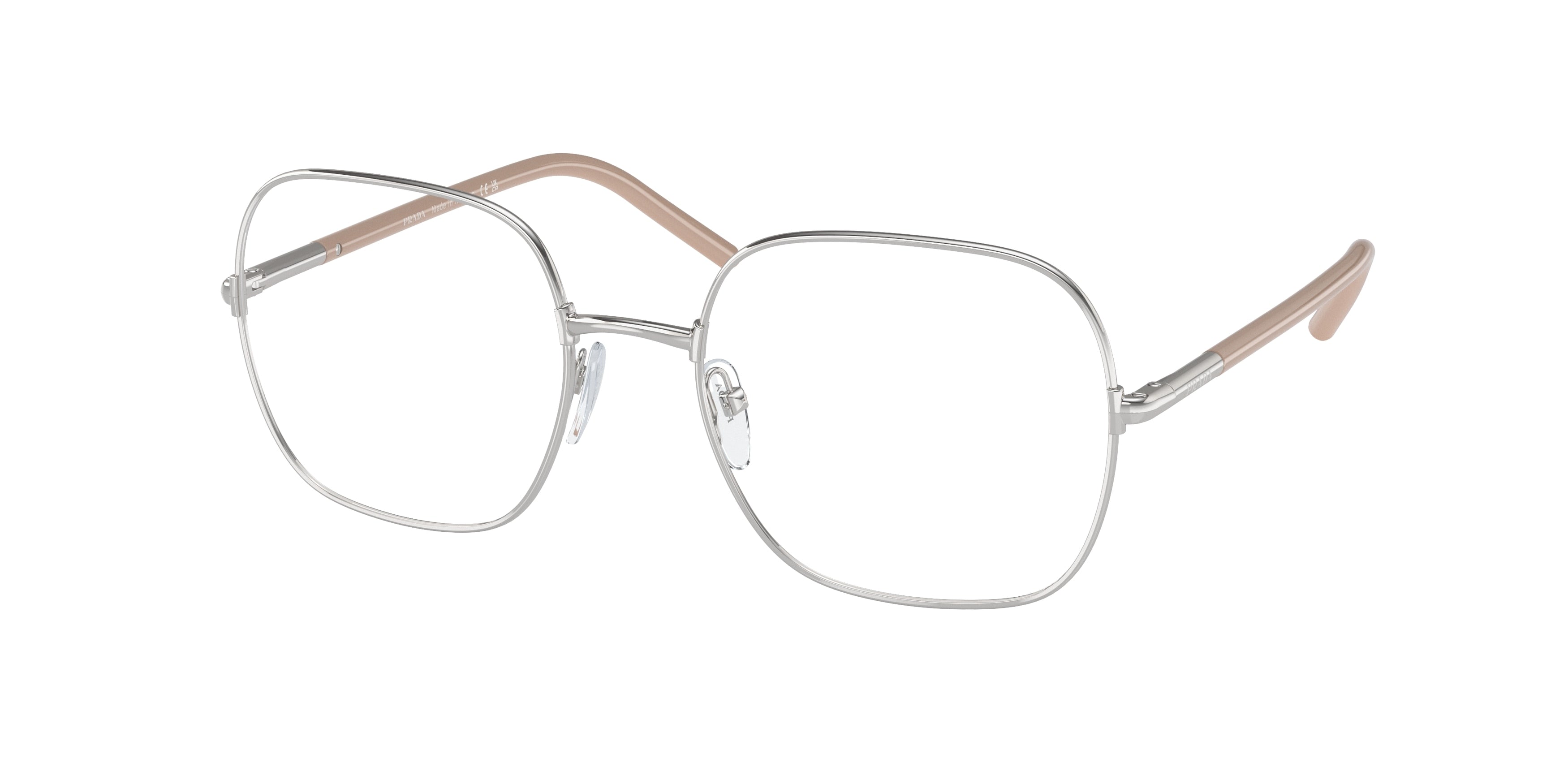 Prada PR56WV Rectangle Eyeglasses  1BC1O1-Silver 54-140-19 - Color Map Silver