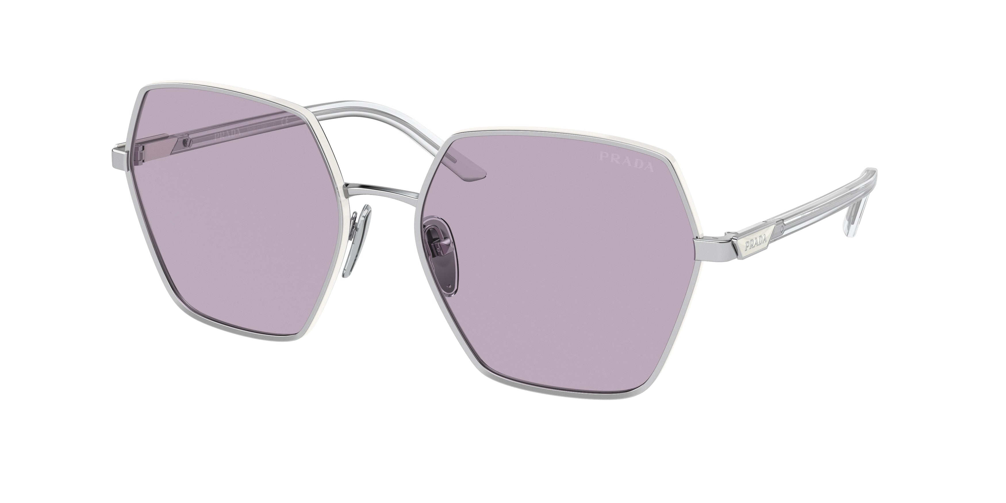 Prada PR56YS Square Sunglasses  1BC09M-Silver 58-135-18 - Color Map Silver