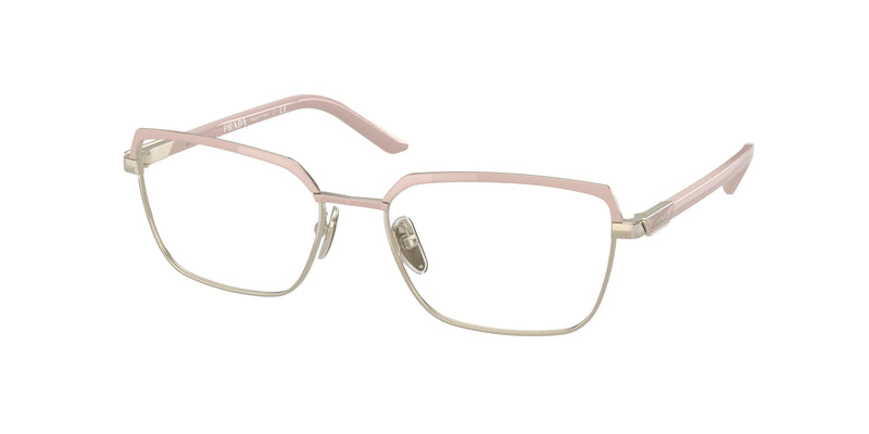 Prada PR56YV Square Eyeglasses  09Y1O1-Alabaster/Pale Gold 54-135-17 - Color Map Gold