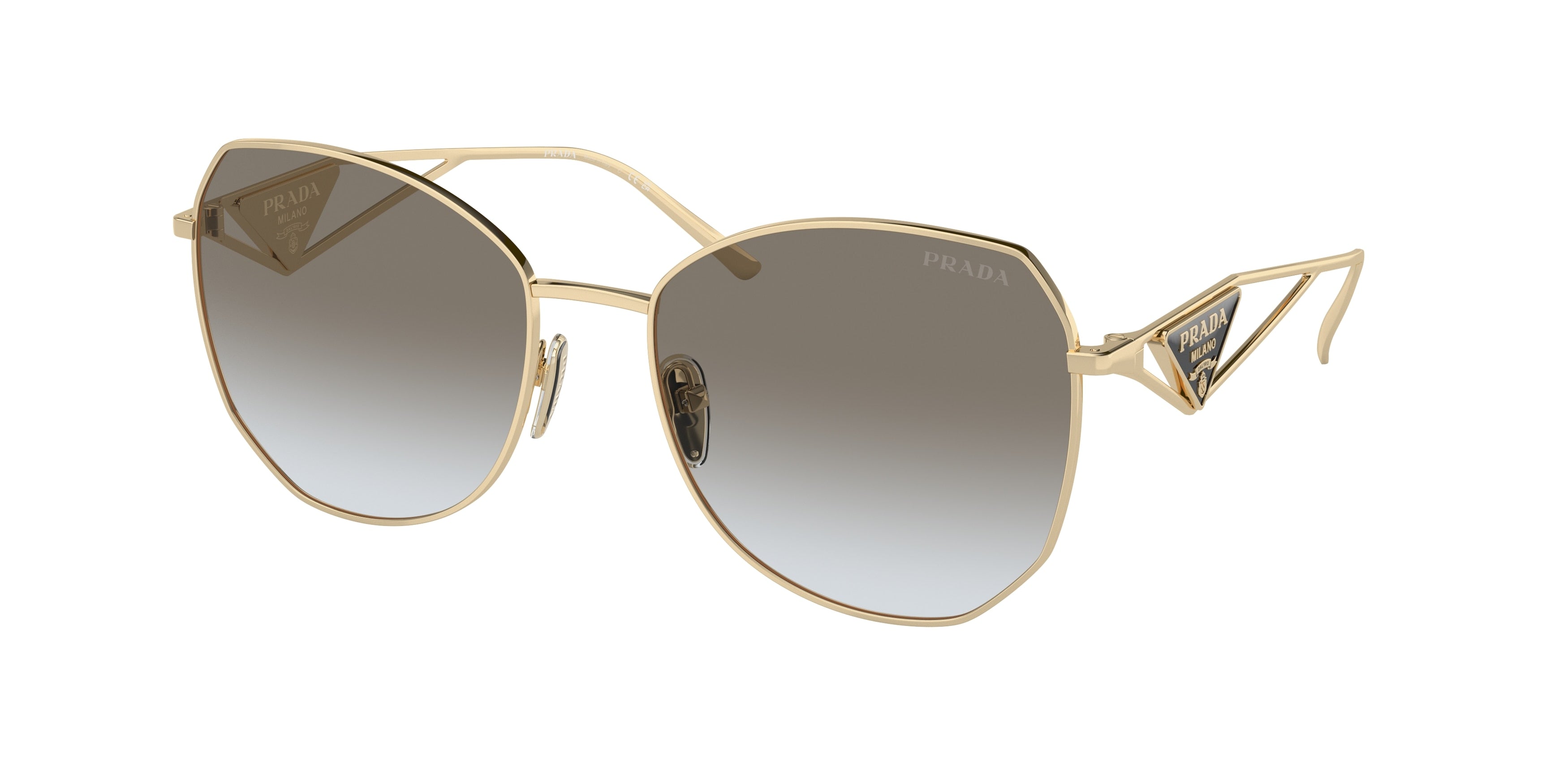 Prada PR57YS Irregular Sunglasses  ZVN0A7-Pale Gold 57-140-18 - Color Map Gold