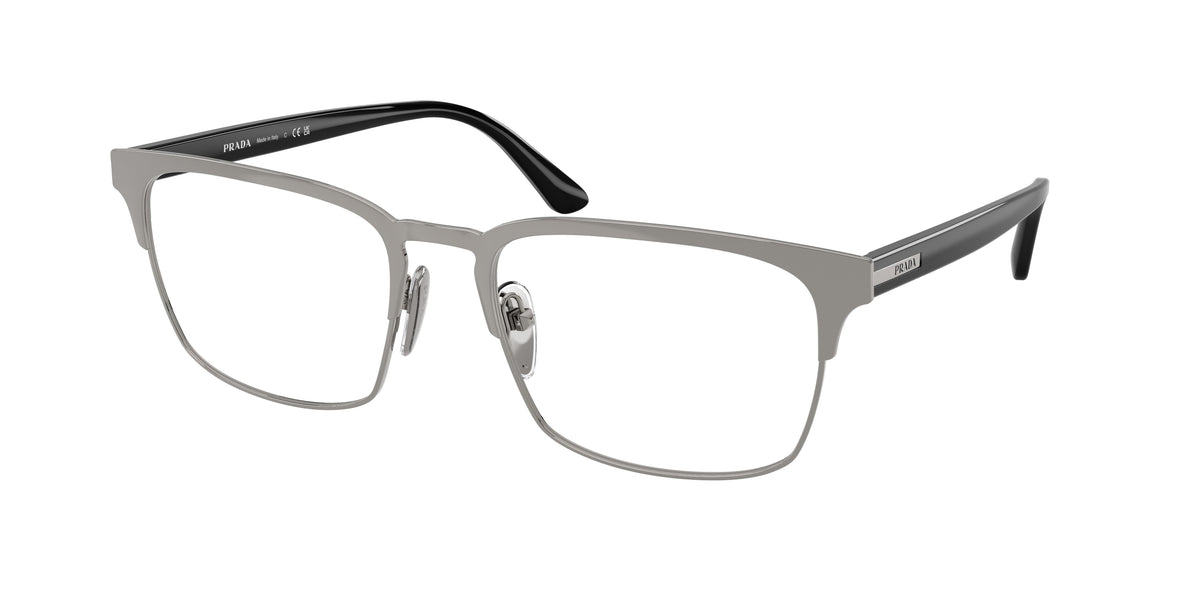 Prada PR58ZV Rectangle Eyeglasses  5AV1O1-Gunmetal 57-145-19 - Color Map Grey