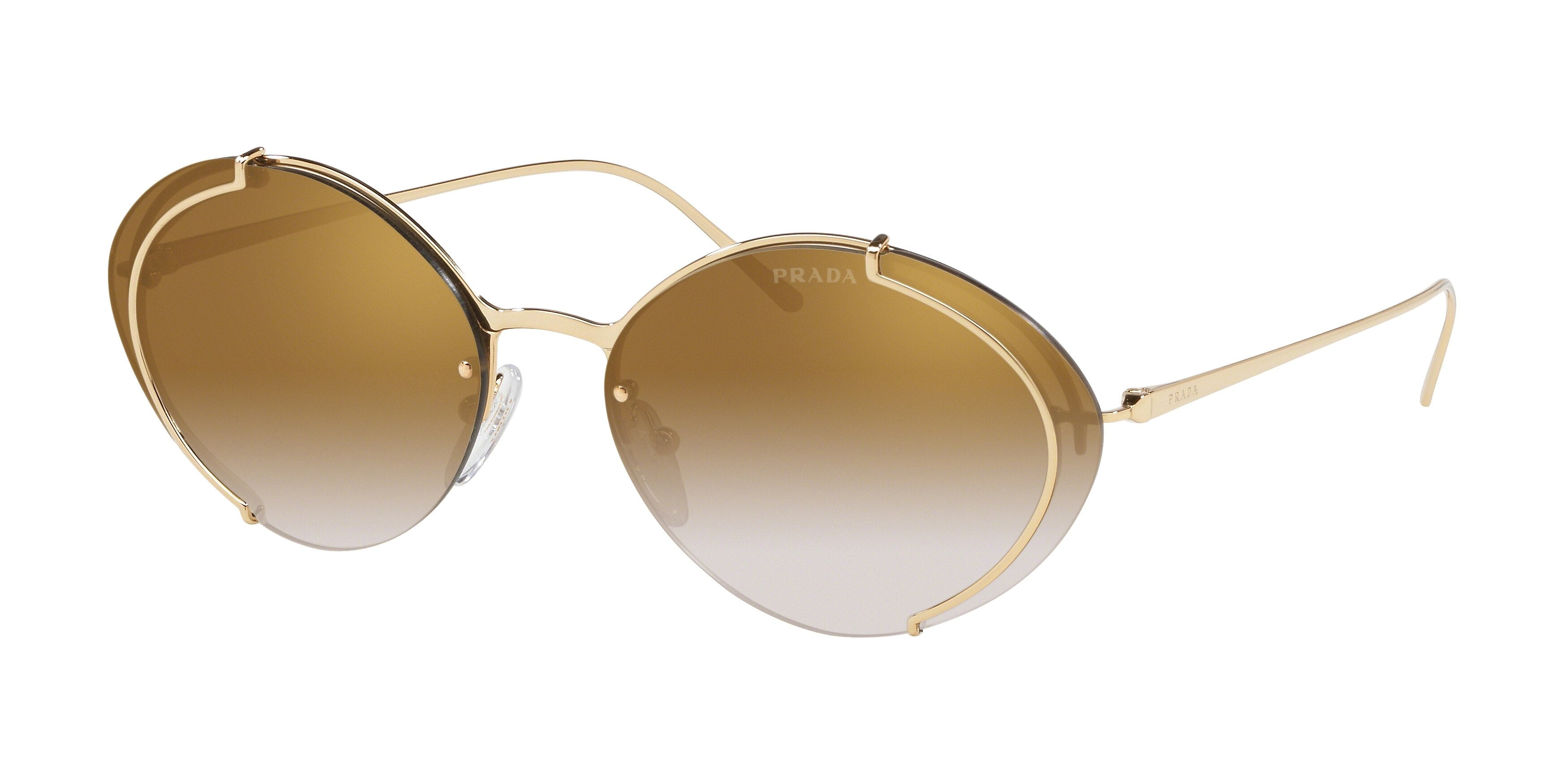 Prada CONCEPTUAL PR60US Oval Sunglasses  5AK2G2-Gold 63-140-17 - Color Map Gold
