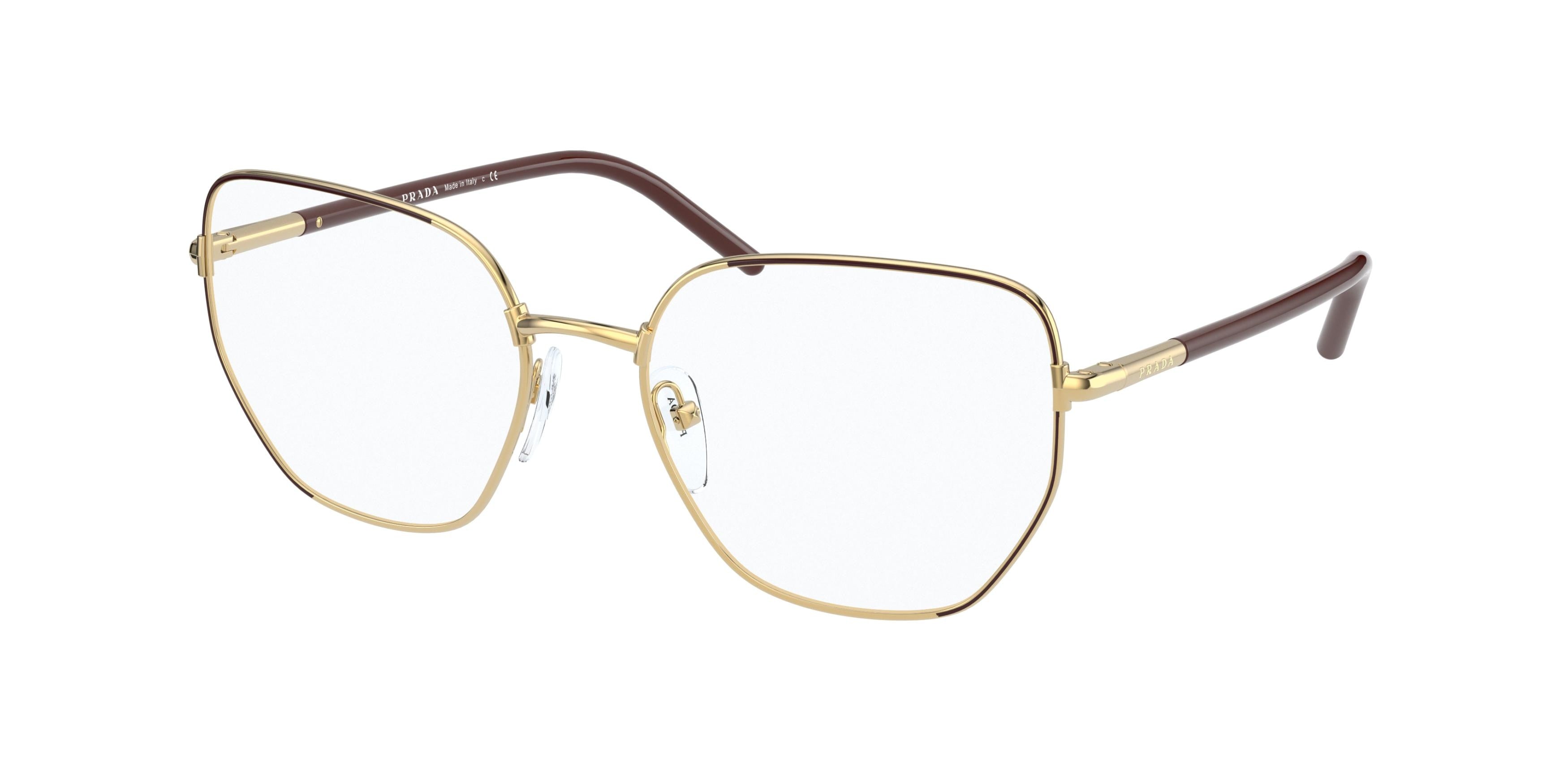 Prada PR60WV Irregular Eyeglasses  07M1O1-Must/Gold 55-140-18 - Color Map Gold