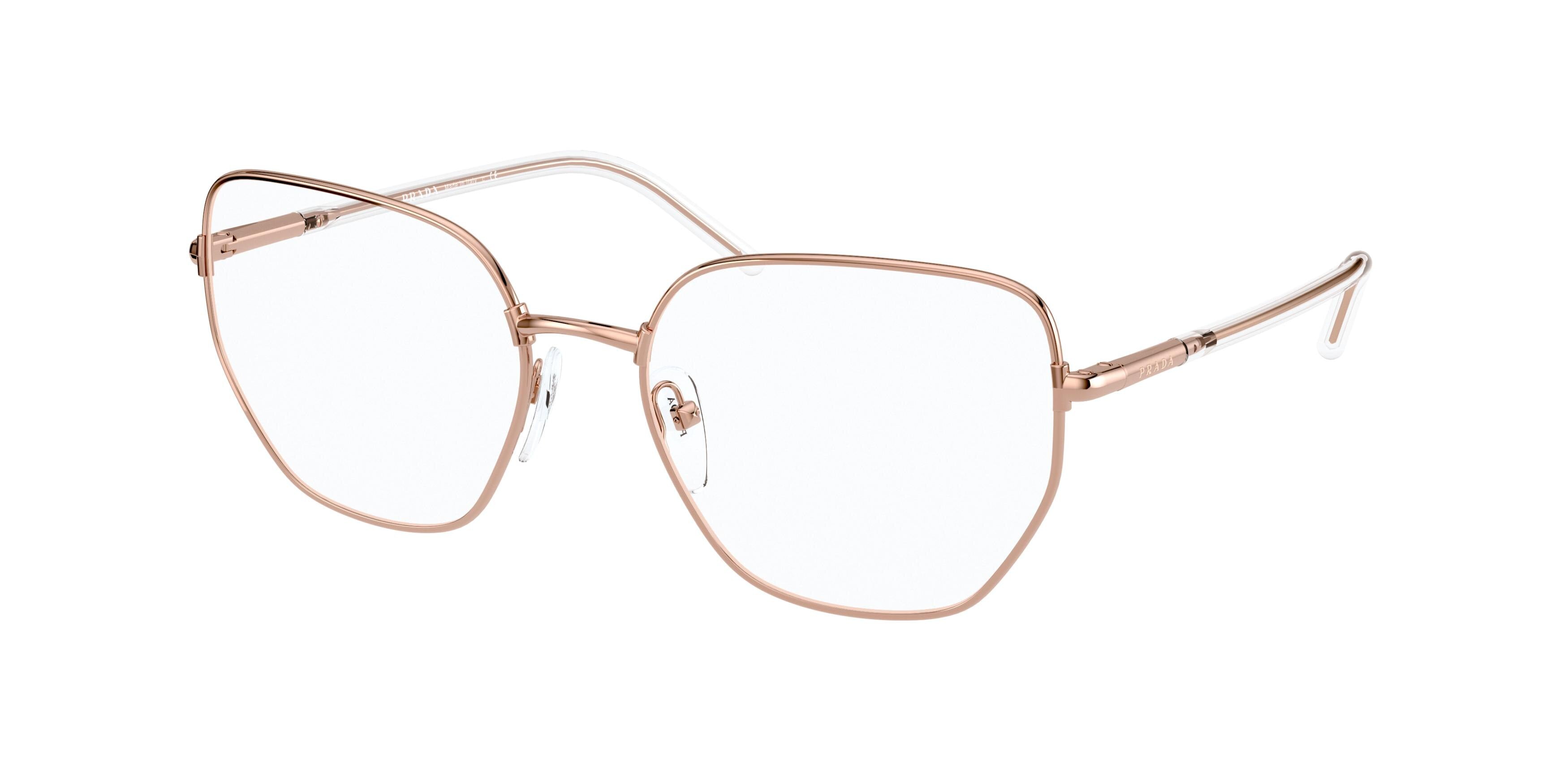 Prada PR60WV Irregular Eyeglasses  SVF1O1-Pink Gold 55-140-18 - Color Map Pink