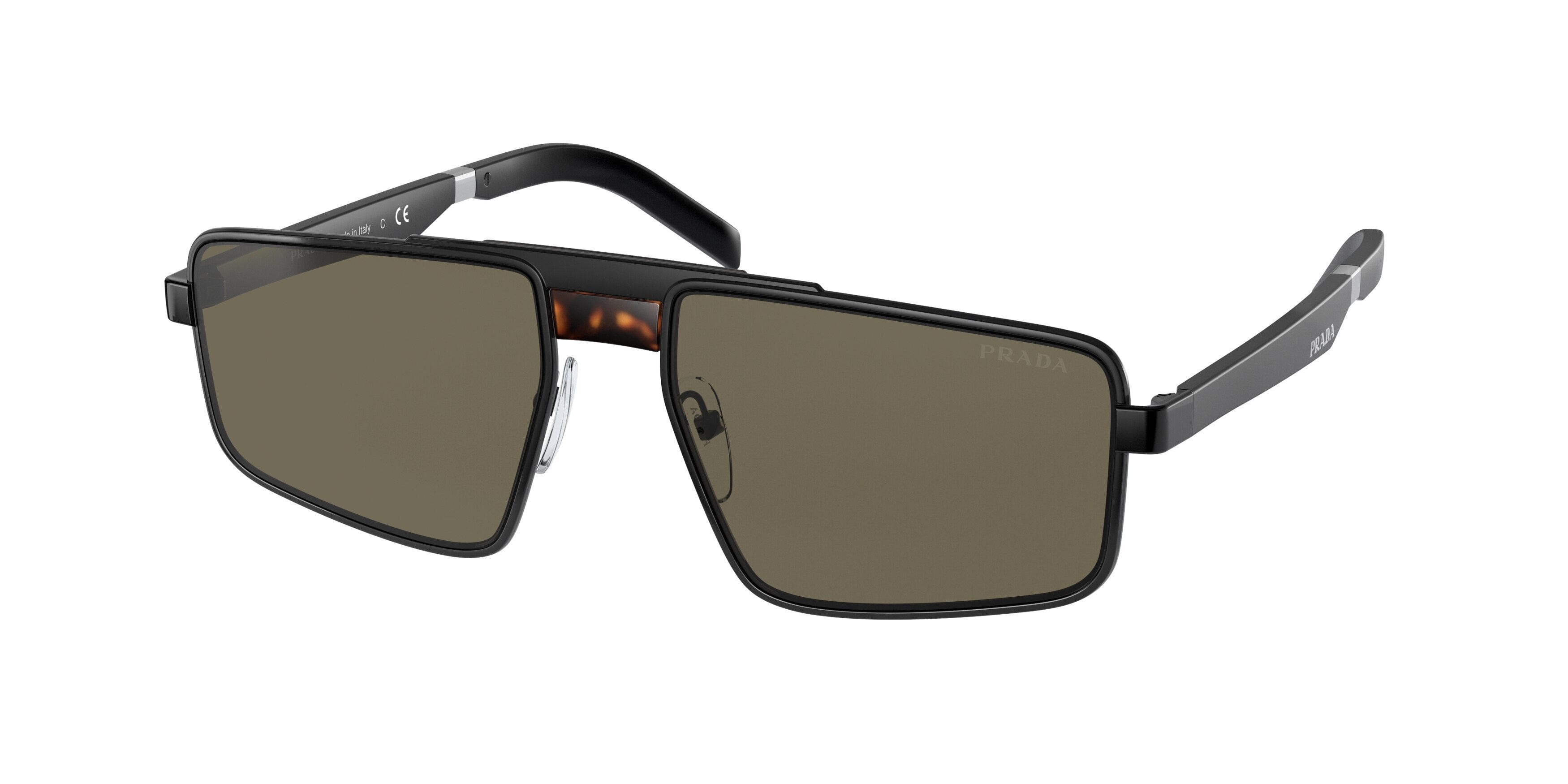 Prada PR61WS Irregular Sunglasses  1BO5G1-Matte Black 57-145-18 - Color Map Black