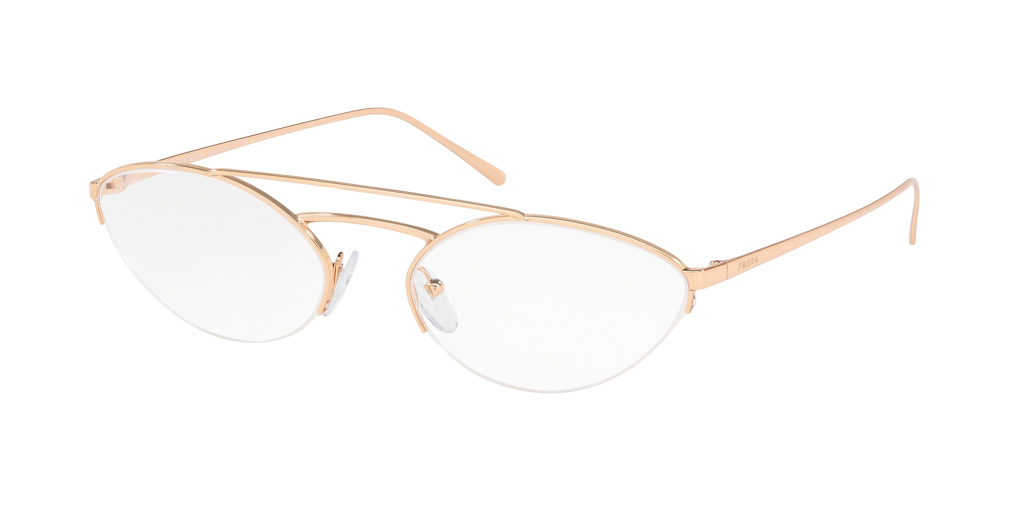 Prada CATWALK PR62VV Oval Eyeglasses  SVF1O1-Pink Gold 57-140-19 - Color Map Pink