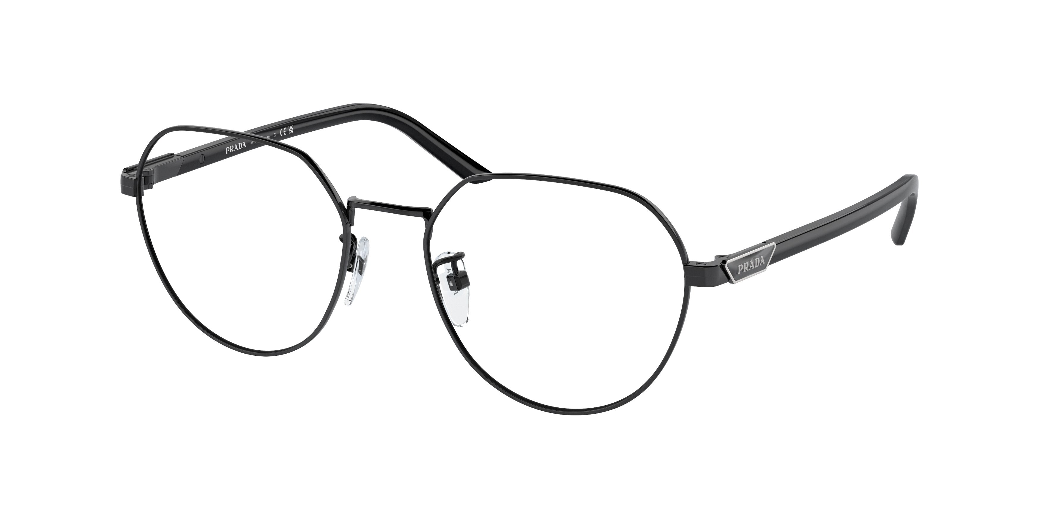Prada PR62YVD Phantos Eyeglasses  1AB1O1-Black 53-140-18 - Color Map Black