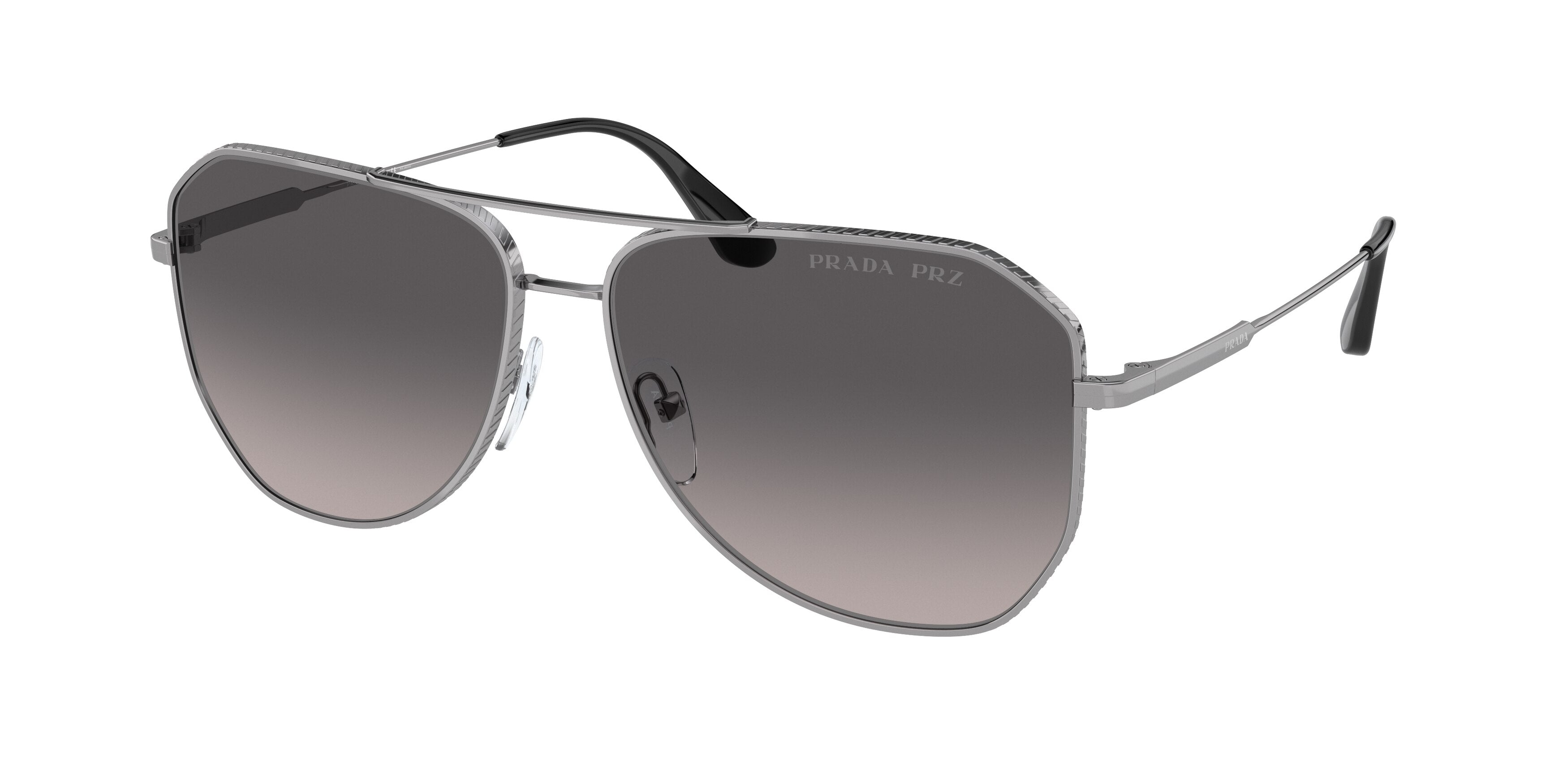 Prada PR63XS Irregular Sunglasses  5AV09G-Gunmetal 61-150-14 - Color Map Grey