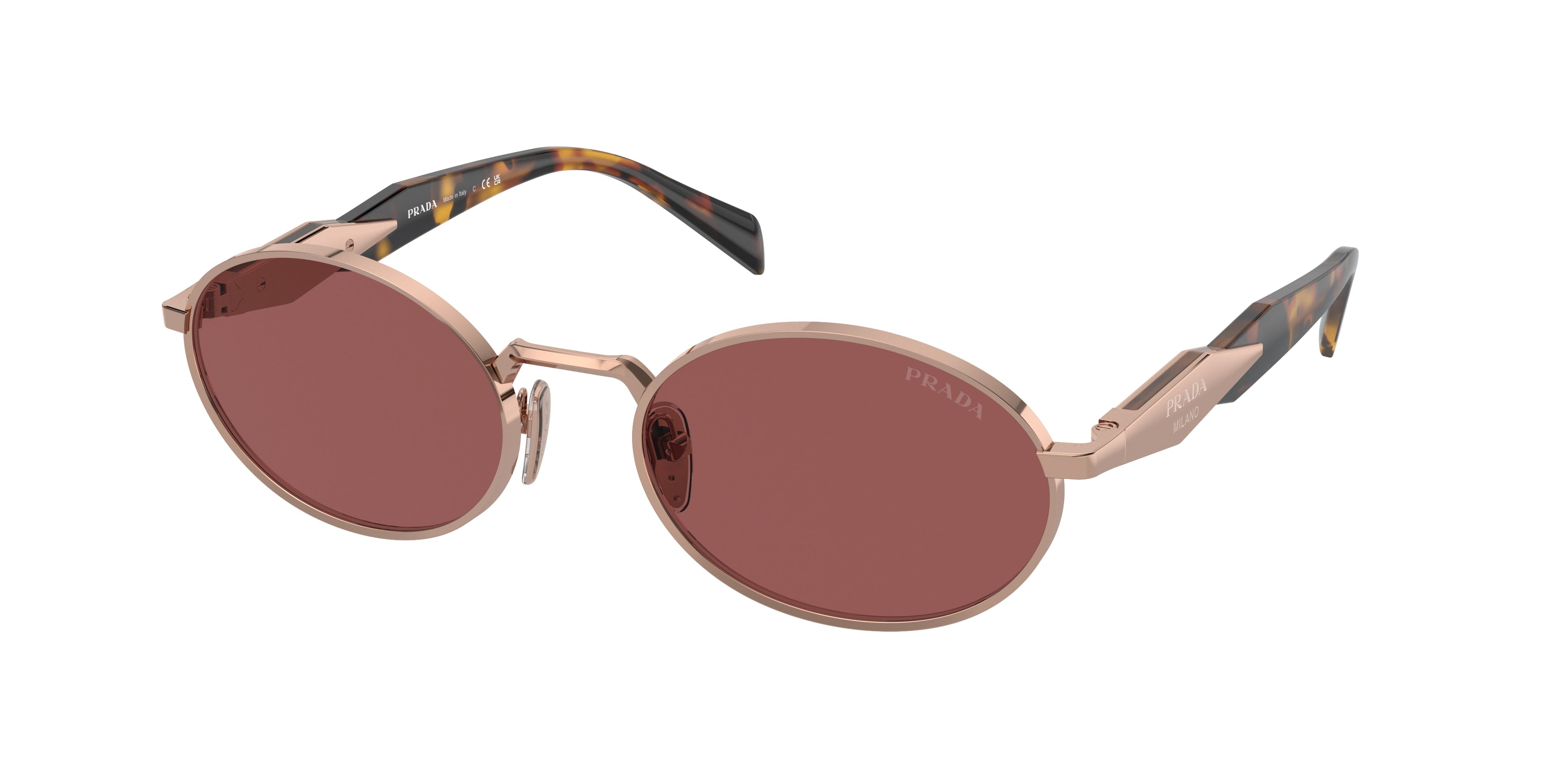 Prada PR65ZS Oval Sunglasses  SVF08S-Pink Gold 55-140-20 - Color Map Pink