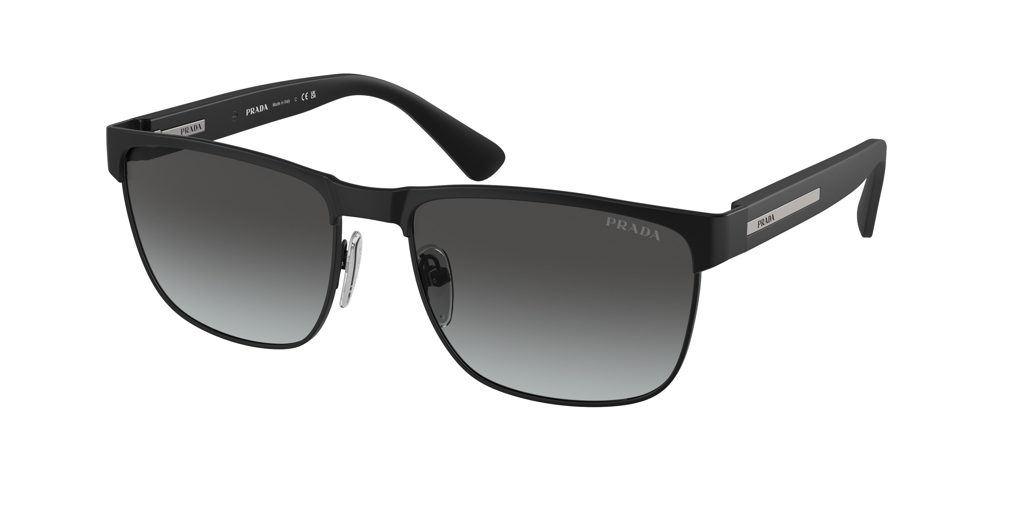 Prada PR66ZS Pillow Sunglasses  1BO06T-Matte Black 58-140-17 - Color Map Black