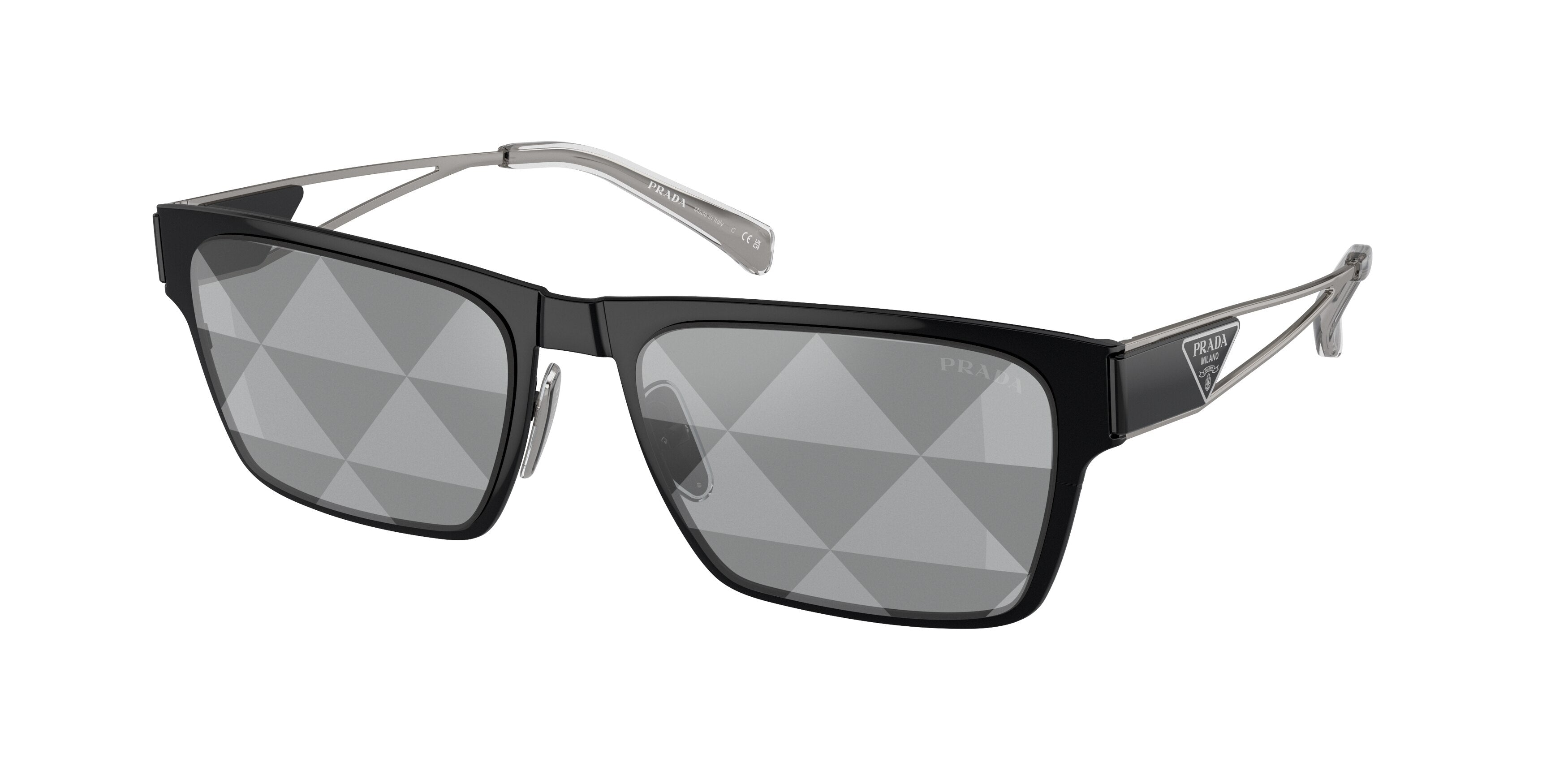 Prada PR71ZS Pillow Sunglasses  1AB03T-Black 56-145-18 - Color Map Black