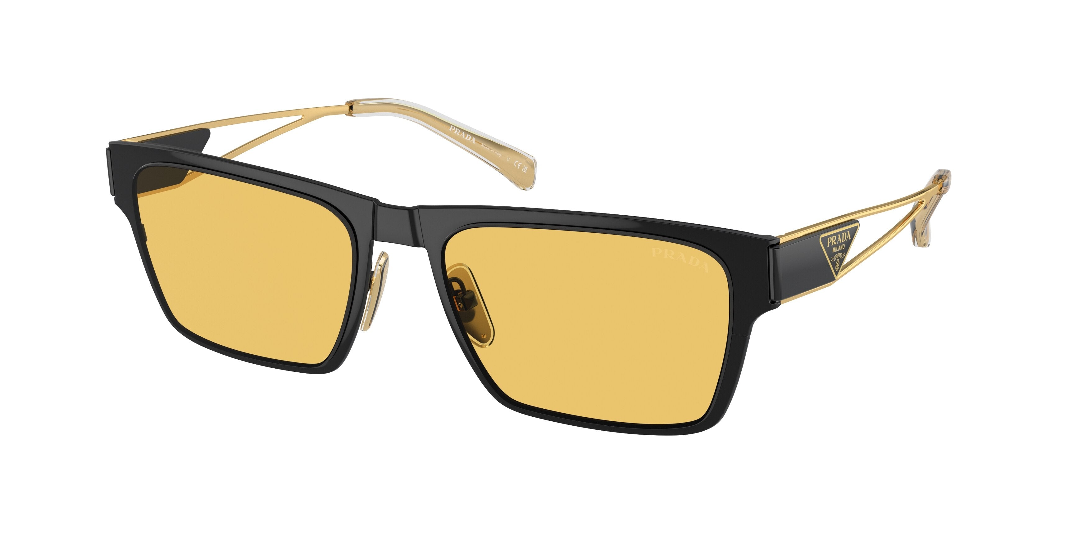 Prada PR71ZS Pillow Sunglasses  1AB0B7-Black 56-145-18 - Color Map Black