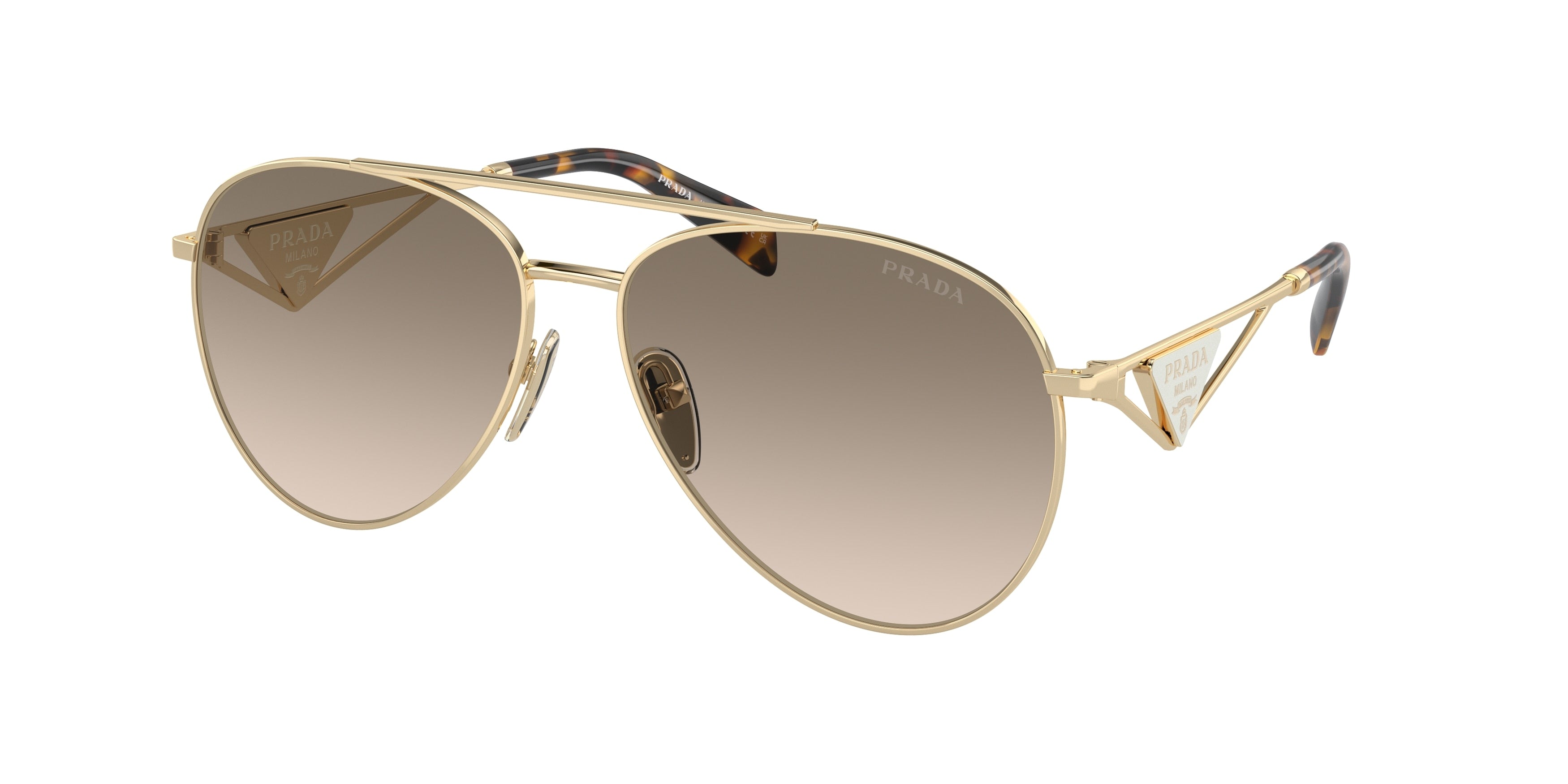 Prada PR73ZS Pilot Sunglasses  ZVN3D0-Pale Gold 61-140-14 - Color Map Gold