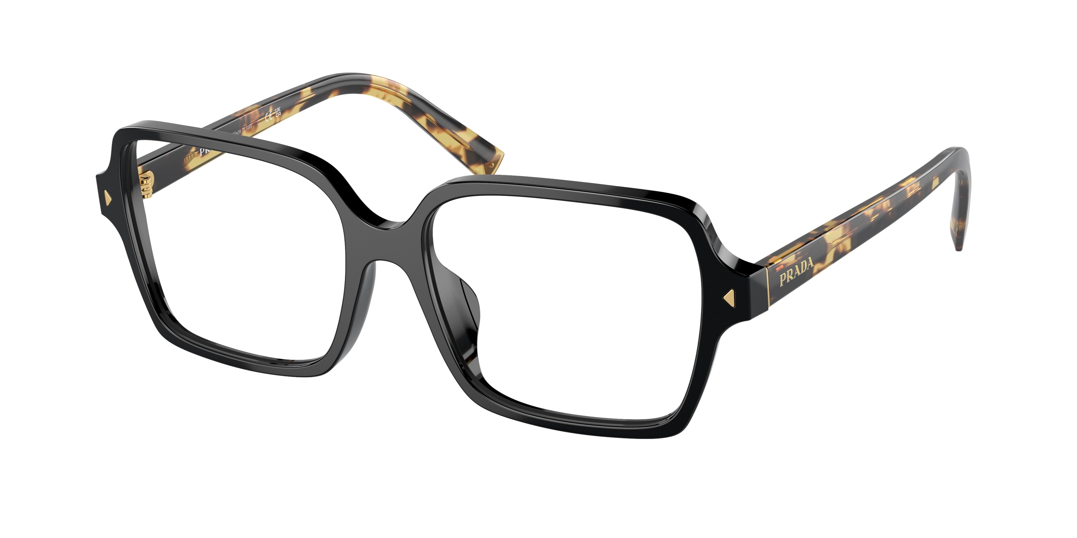 Prada PRA02V Pillow Eyeglasses  3891O1-Black 53-145-17 - Color Map Black