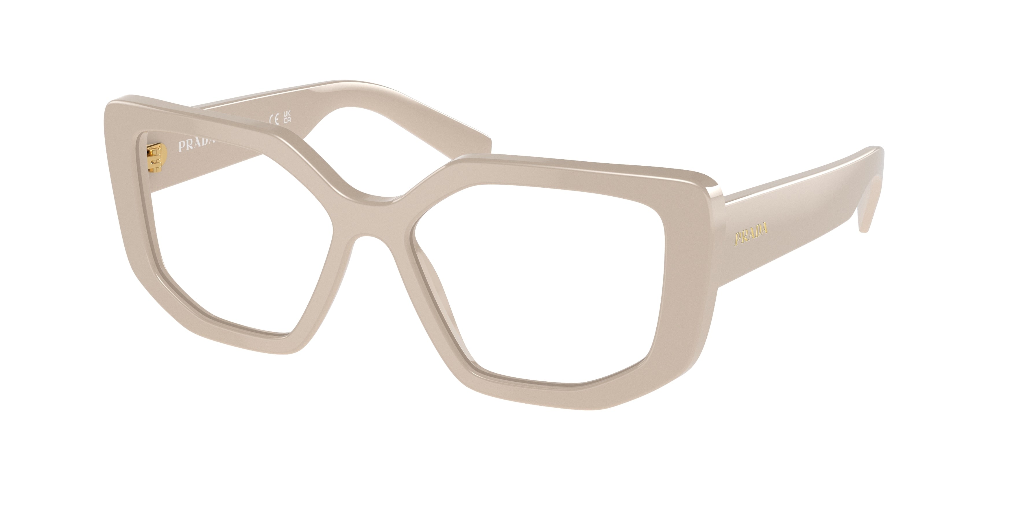 Prada PRA04V Irregular Eyeglasses  11O1O1-White 54-140-16 - Color Map White