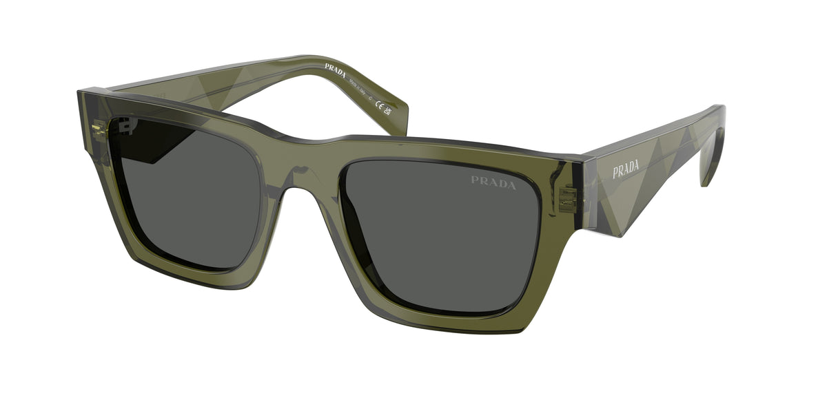 Prada PRA06SF Pillow Sunglasses  25A40L-Transparent Military 54-145-19 - Color Map Green