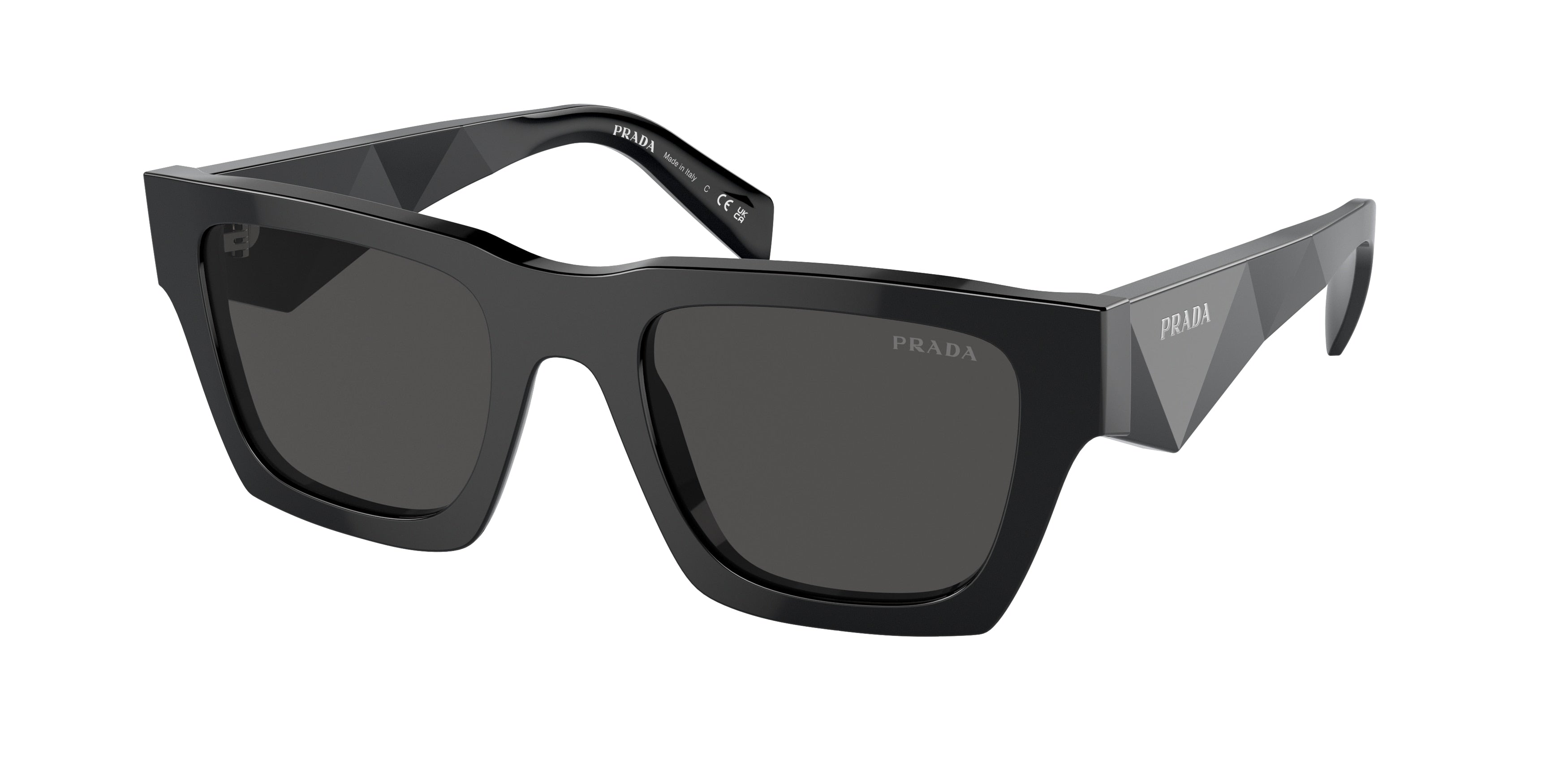 Prada PRA06S Pillow Sunglasses  16K08Z-Black 50-145-21 - Color Map Black