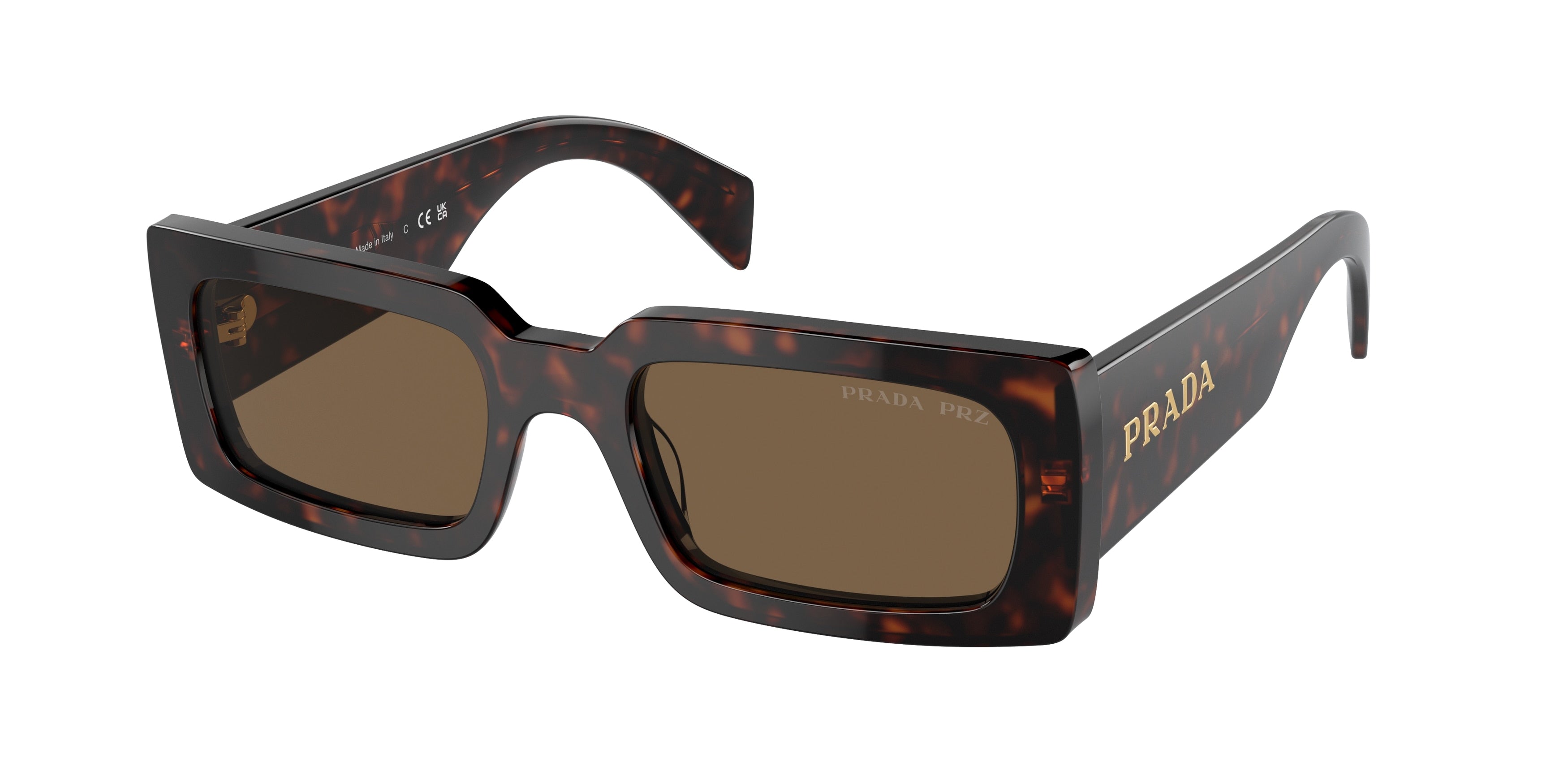 Prada PRA07SF Pillow Sunglasses  16N5Y1-Briar Trotoise 54-145-18 - Color Map Brown