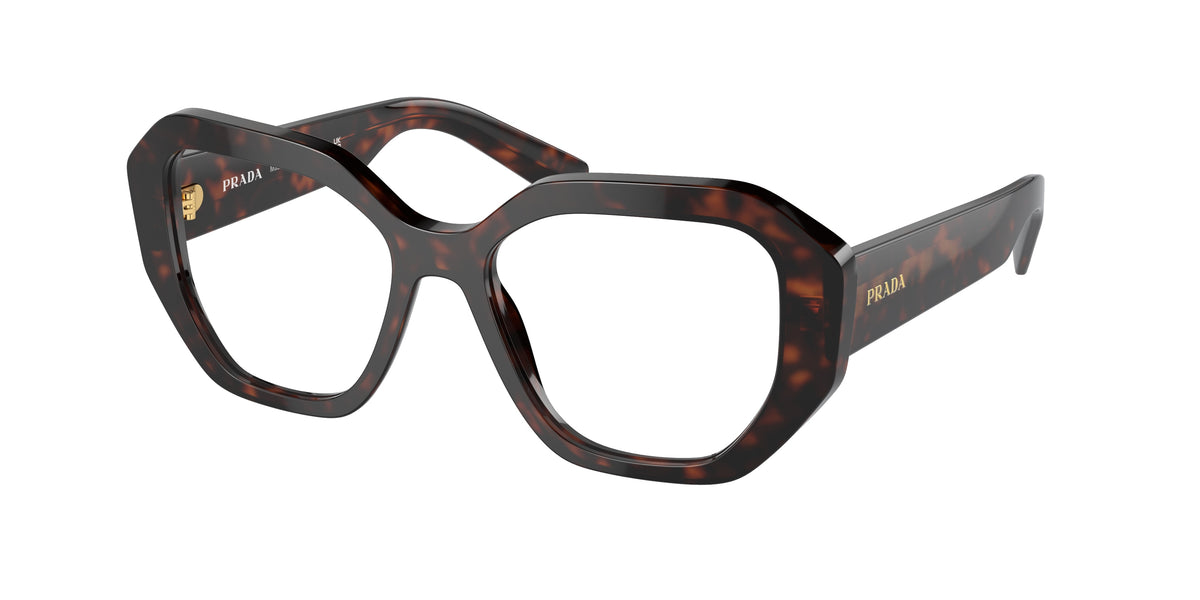 Prada PRA07V Irregular Eyeglasses  16N1O1-Havana 52-140-17 - Color Map Tortoise