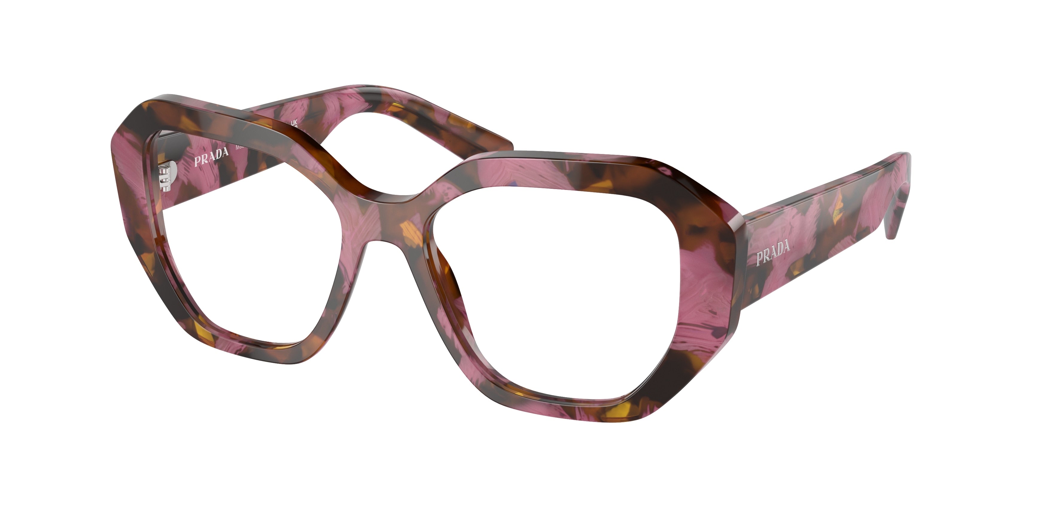 Prada PRA07V Irregular Eyeglasses  18N1O1-Havana Cognac 52-140-17 - Color Map Brown